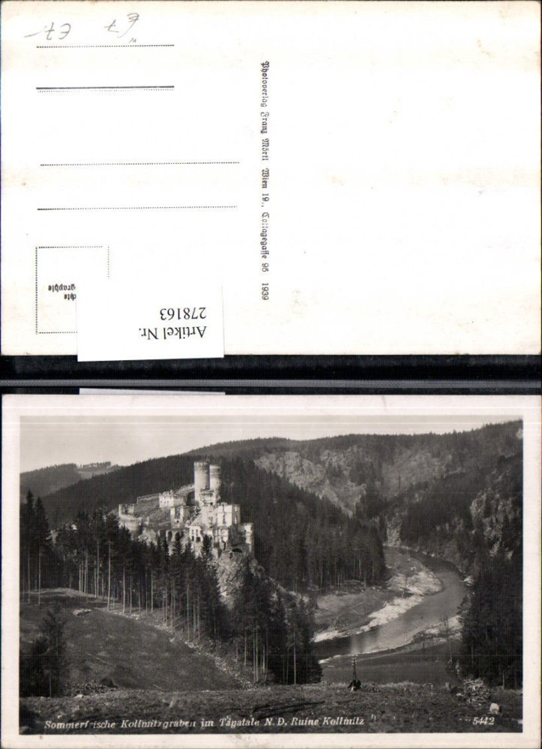 278163,Kollmitzgraben im Tayatale Ruine Kollmitz b. Raabs an d. Thaya