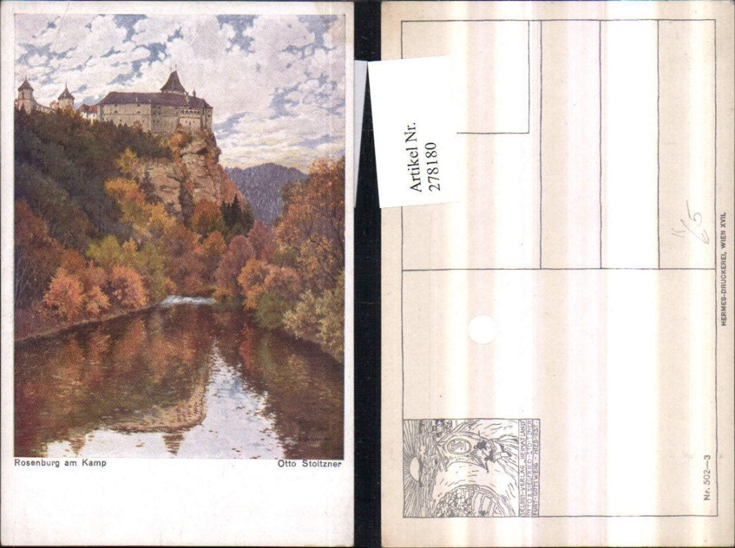 278180,Künstler AK Otto Stoitzner Rosenburg am Kamp Schloss