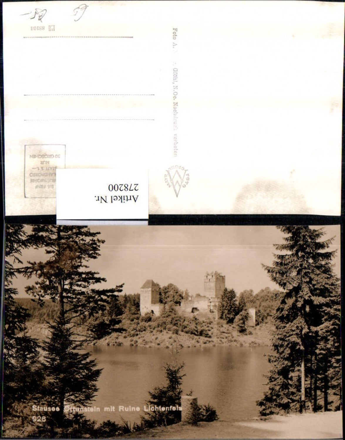 278200,Stausee Ottenstein m. Ruine Lichtenfels