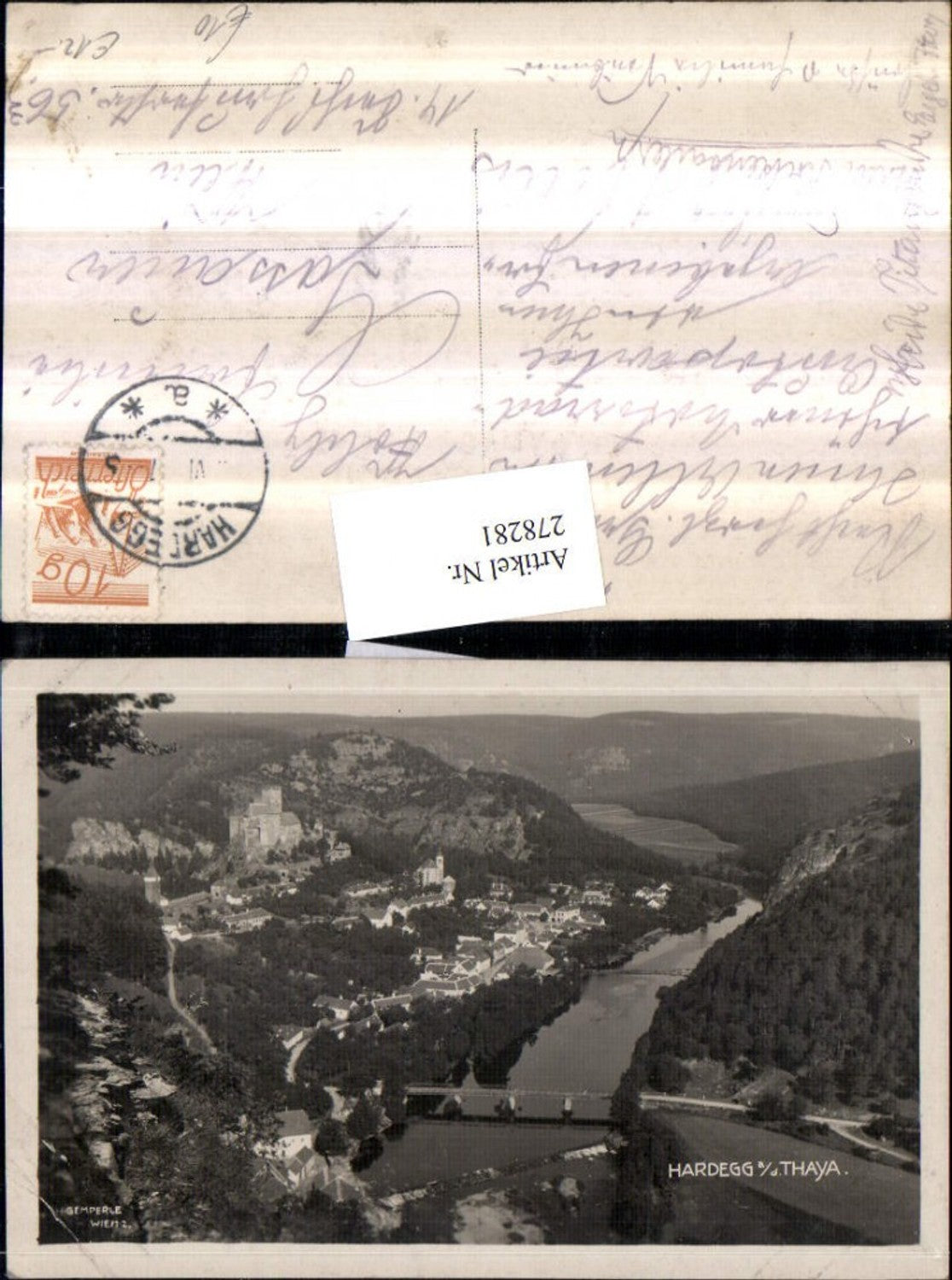 278281,Hardegg an d. Thaya Totale m. Burg