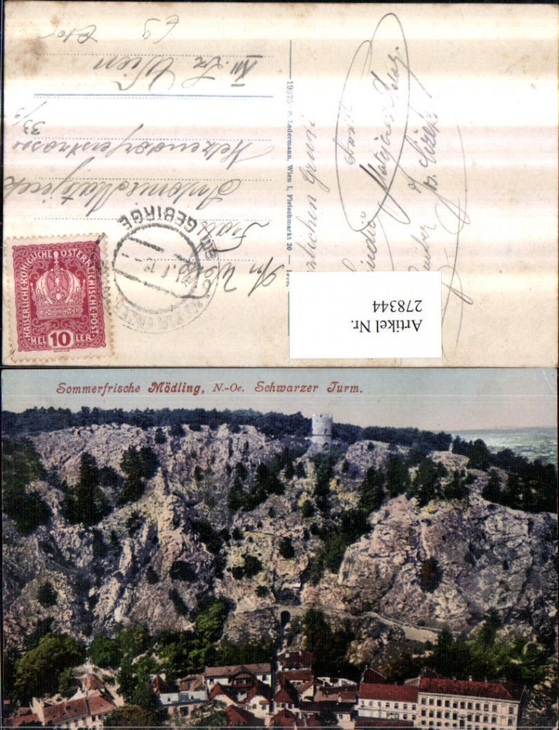 278344,Mödling Teilansicht Schwarzer Turm