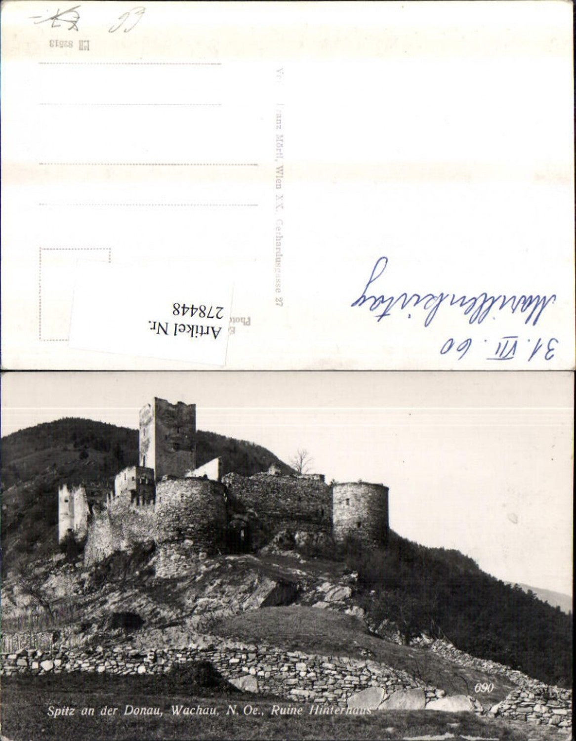 278448,Spitz an d. Donau in d. Wachau Ruine Hinterhaus