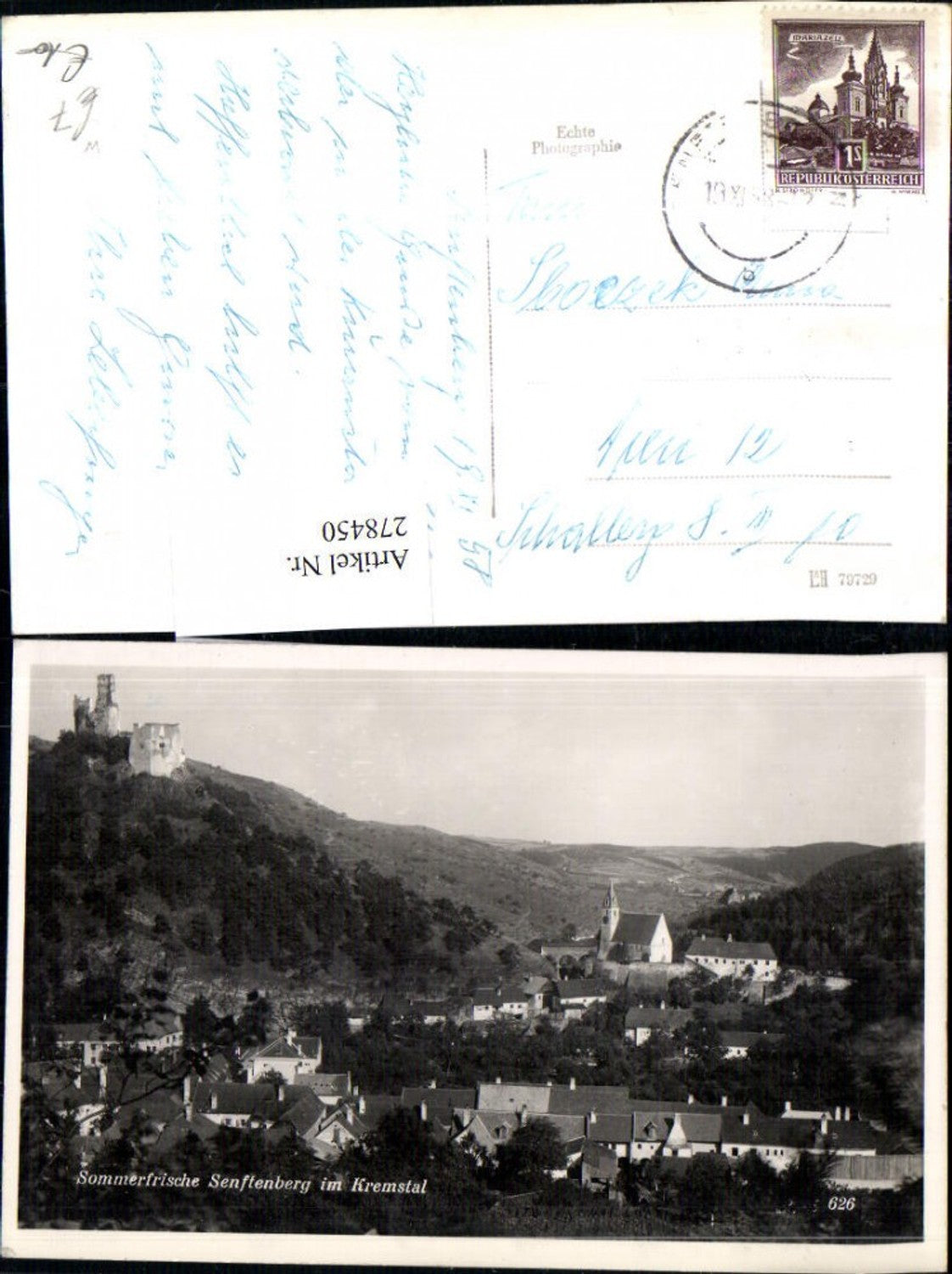 278450,Senftenberg im Kremstal Totale m. Burgruine