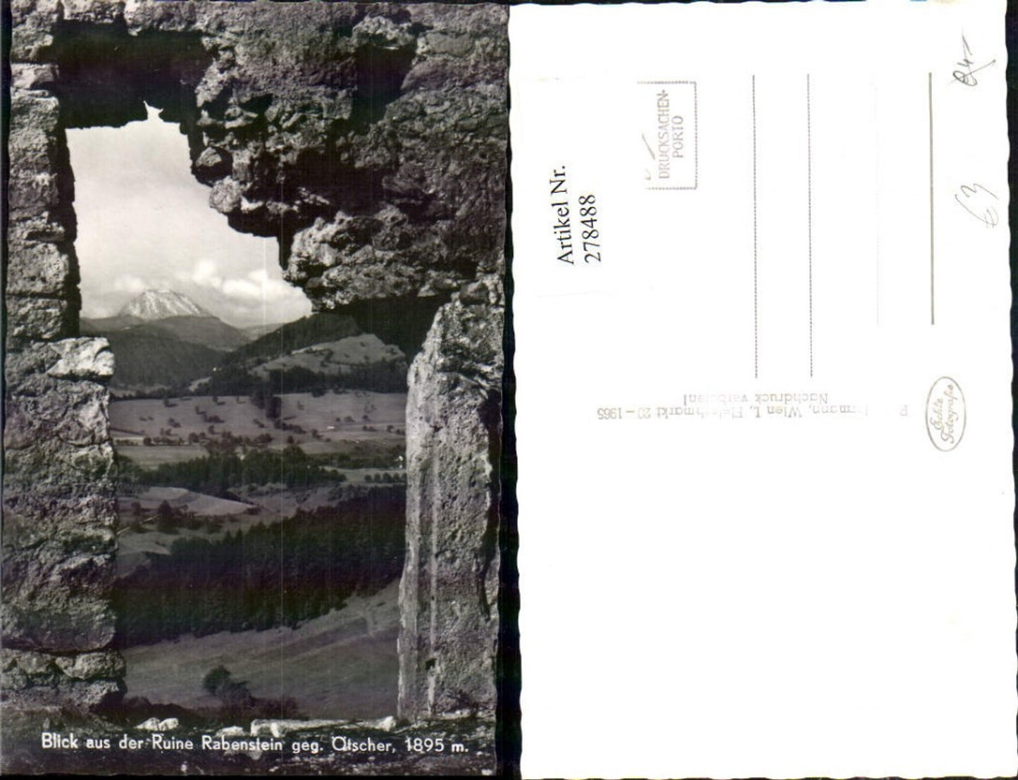 278488,Durchblick aus d. Ruine Rabenstein geg. Ötscher