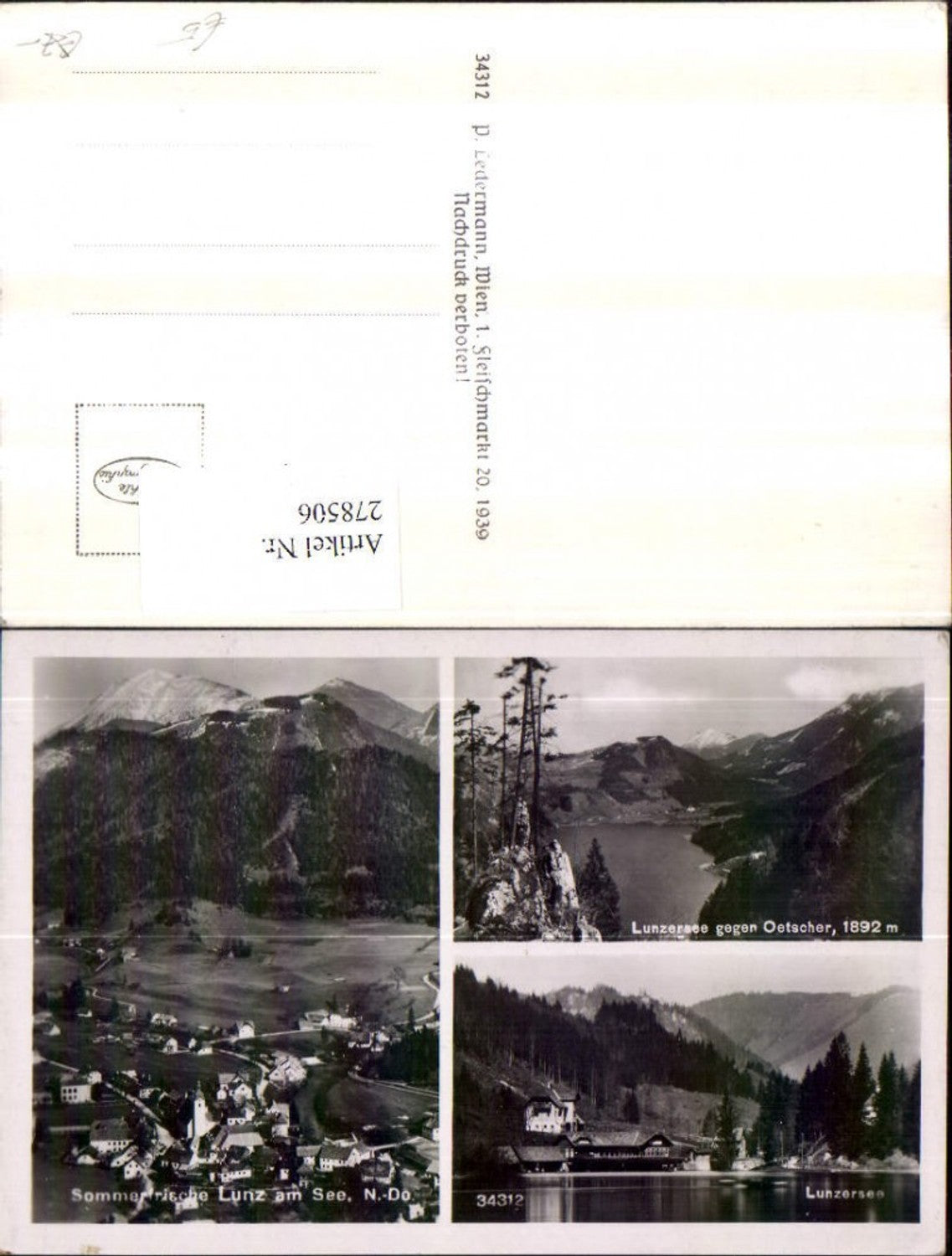 278506,Lunz am See Totale Lunzersee Ötscher Mehrbildkarte