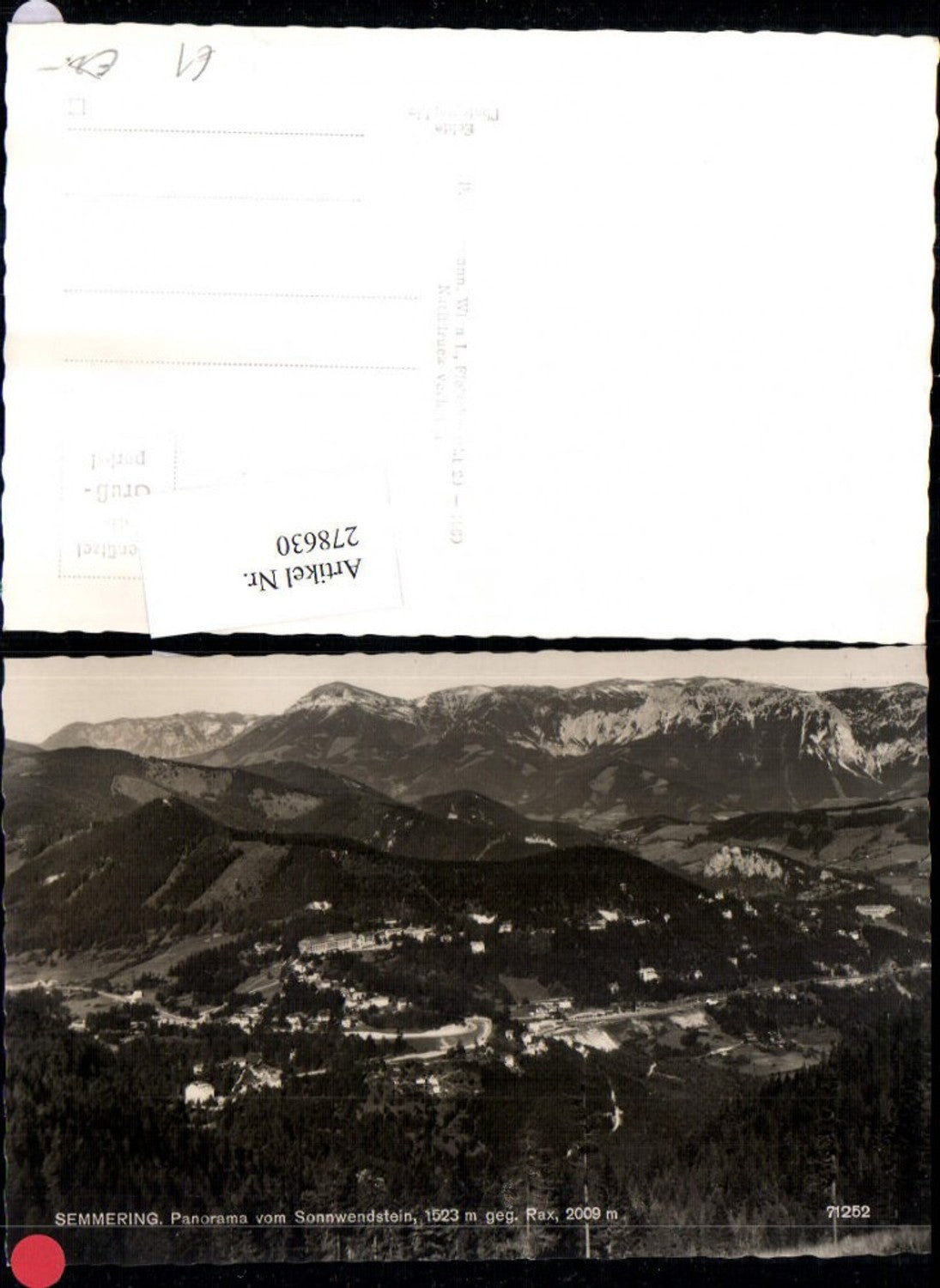 278630,Semmering Totale Panorama vom Sonnwendstein geg. Rax Bergkulisse