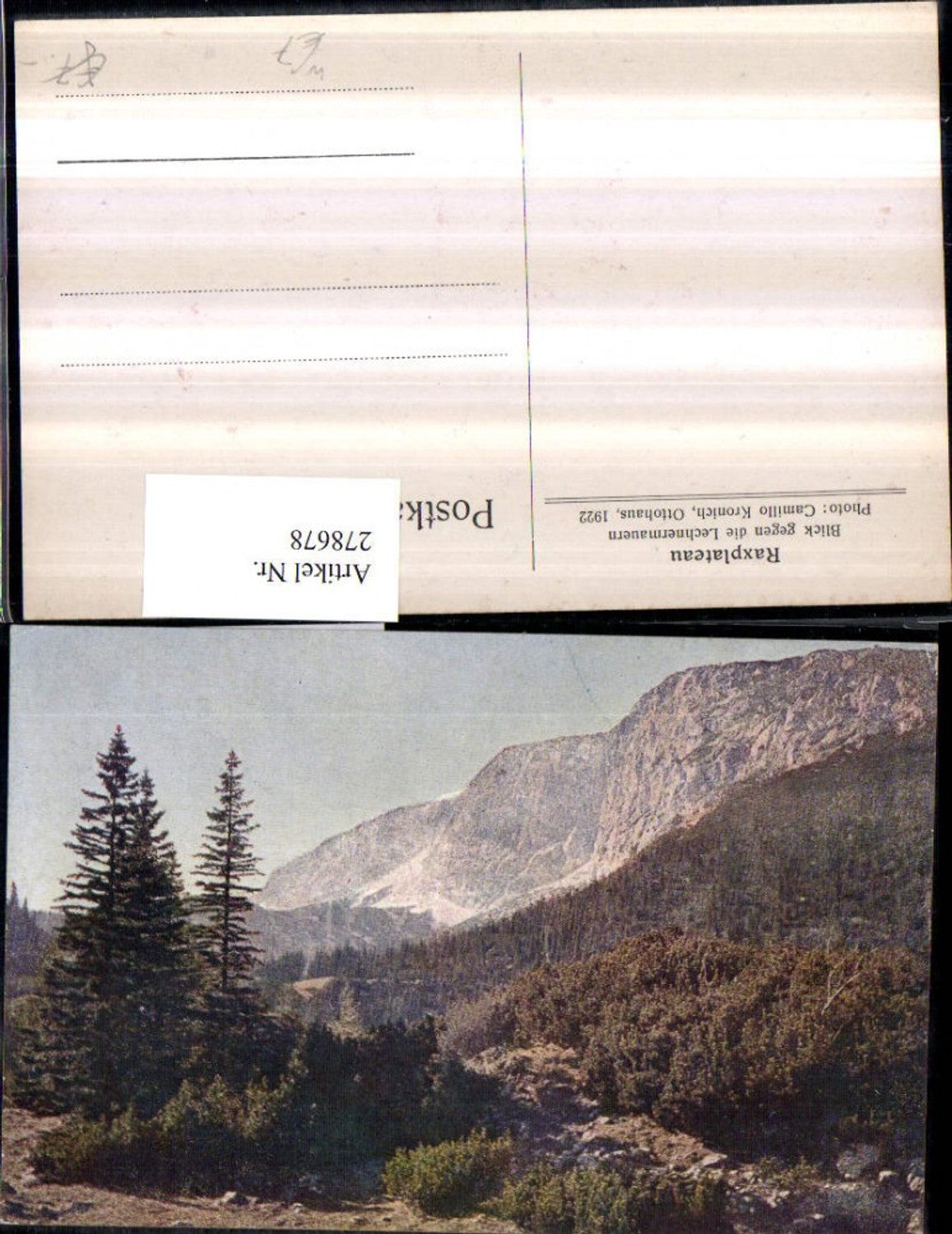 278678,Raxplateau Blick geg. d. Lechnermauern Bergkulisse b. Reichenau