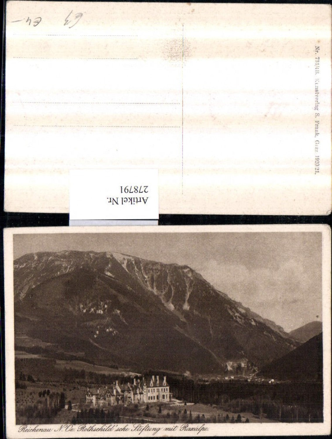 278791,Reichenau Rothschild'sche Stiftung m. Raxalpe Bergkulisse