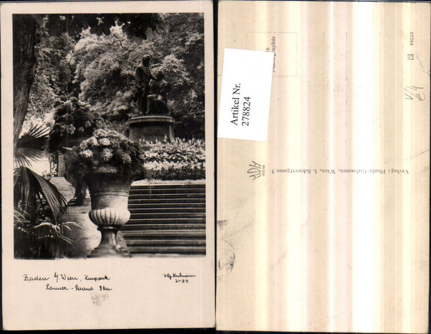 278824,Baden b. Wien Kurpark Lanner-Strauss-Denkmal pub Foto Hubmann 2489