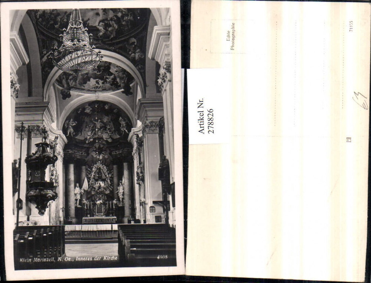 278826,Klein Mariazell Innenansicht d. Kirche Kanzel Deckengemälde