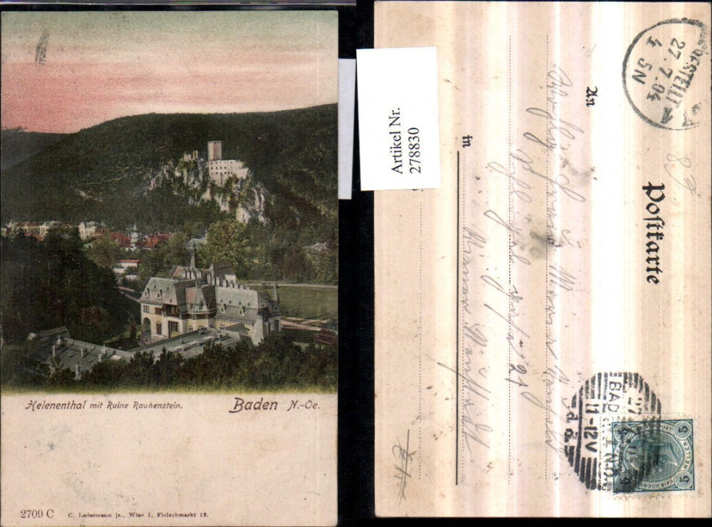 278830,Baden Helenental m. Ruine Rauhenstein