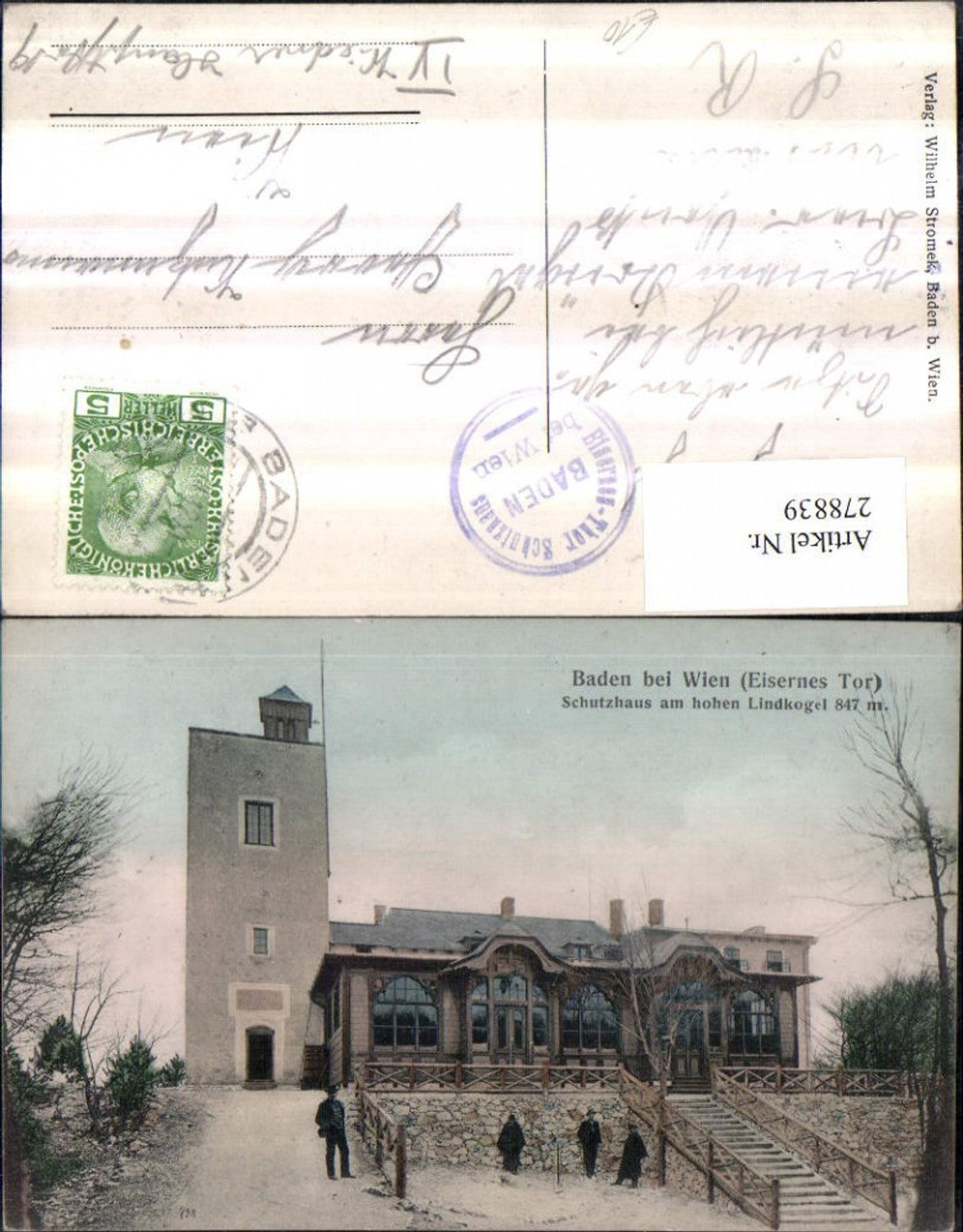 278839,Baden b. Wien Eisernes Tor Schutzhaus am hohen Lindkogel