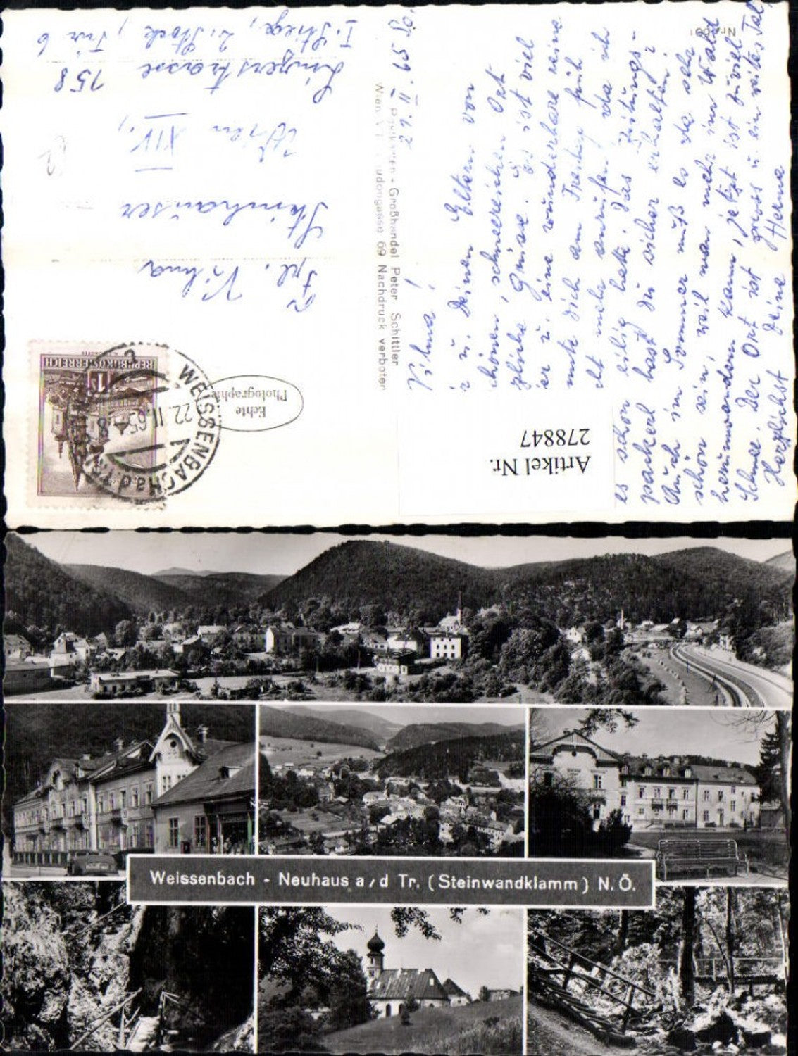 278847,Weissenbach an d. Triesting Totale Gebäude Steinwandklamm Mehrbildkarte