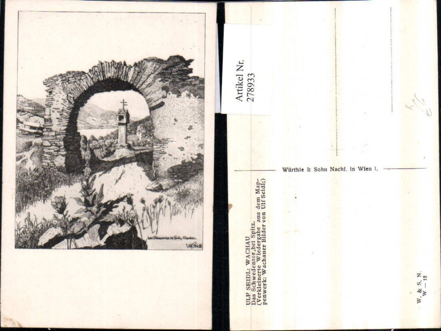 278933,Künstler AK Ulf Seidl Wachau Schwedentor b. Spitz an d. Donau Bildstöckl