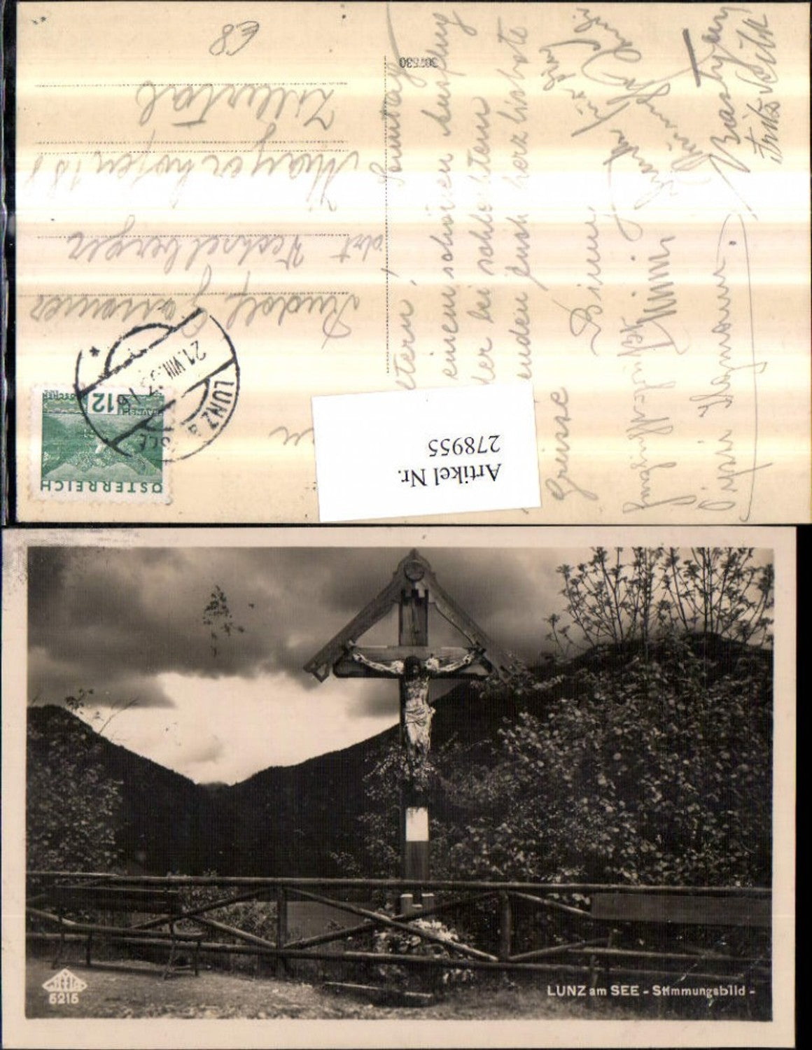 278955,Lunz am See Stimmungsbild Wegkreuz