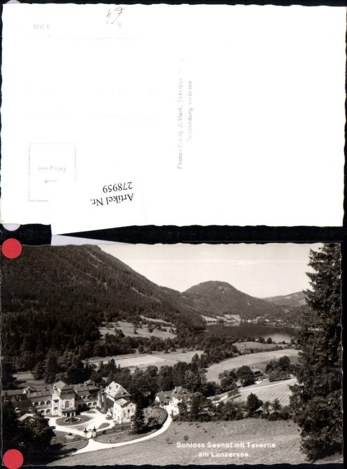 278959,Schloss Seehof b. Lunz m. Taverne am Lunzersee