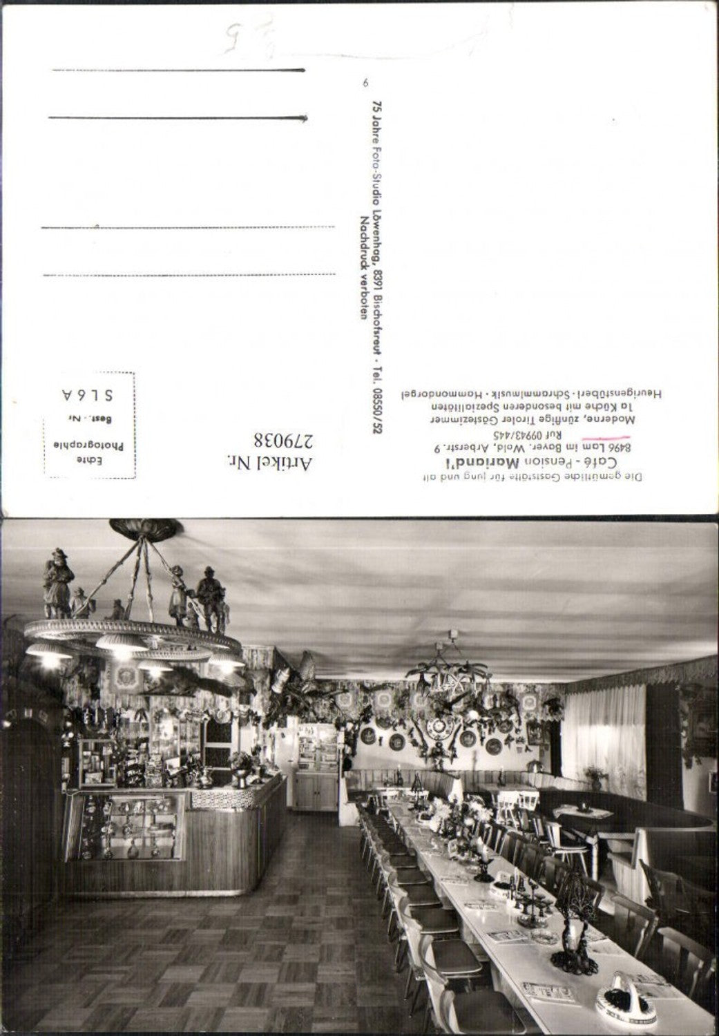 279038,Lam im Bayerischen Wald Cafe Pension Mariandl Innenansicht