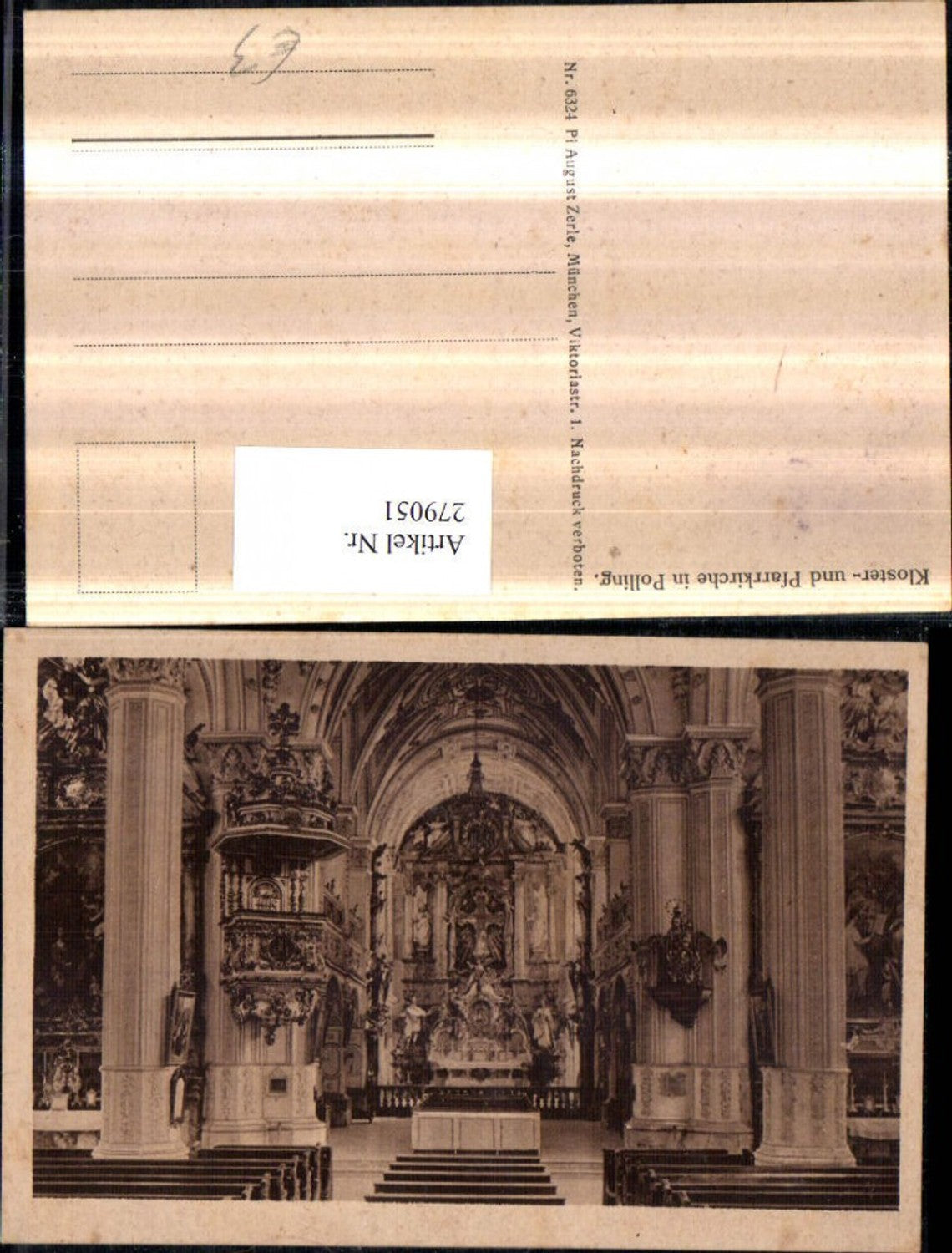 279051,Polling Kloster- und Pfarrkirche Kirche Innenansicht Kanzel