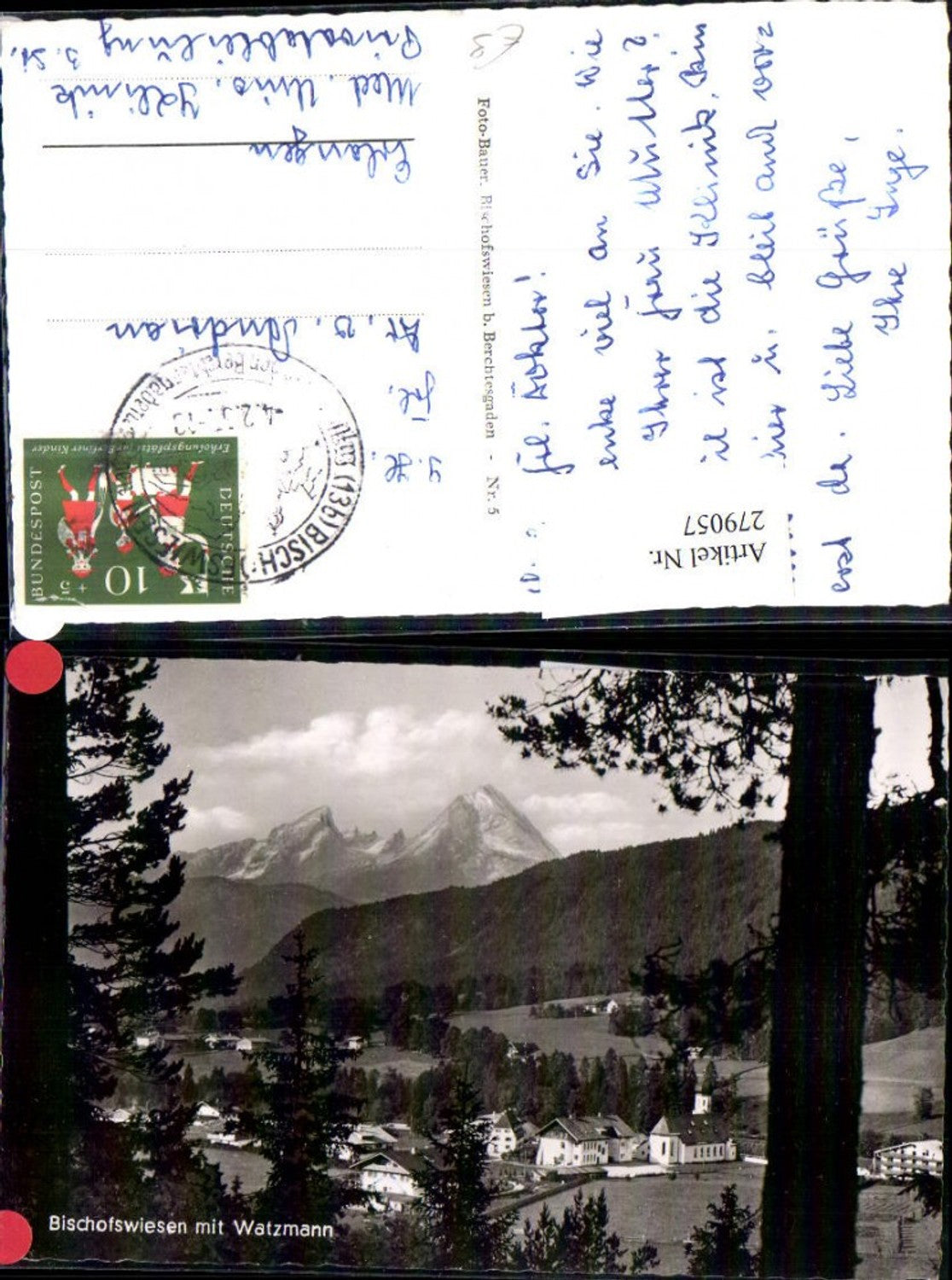 279057,Bischofswiesen Teilansicht m. Watzmann Bergkulisse