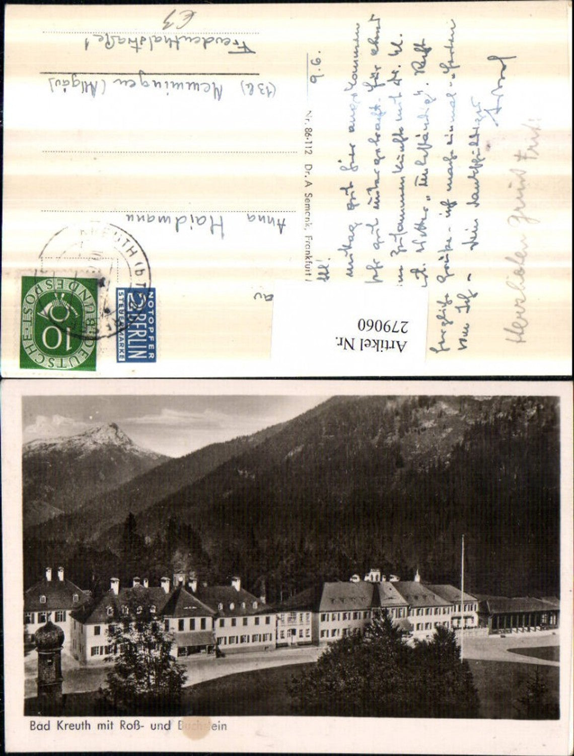279060,Bad Kreuth m. Roß- und Buchstein Bergkulisse