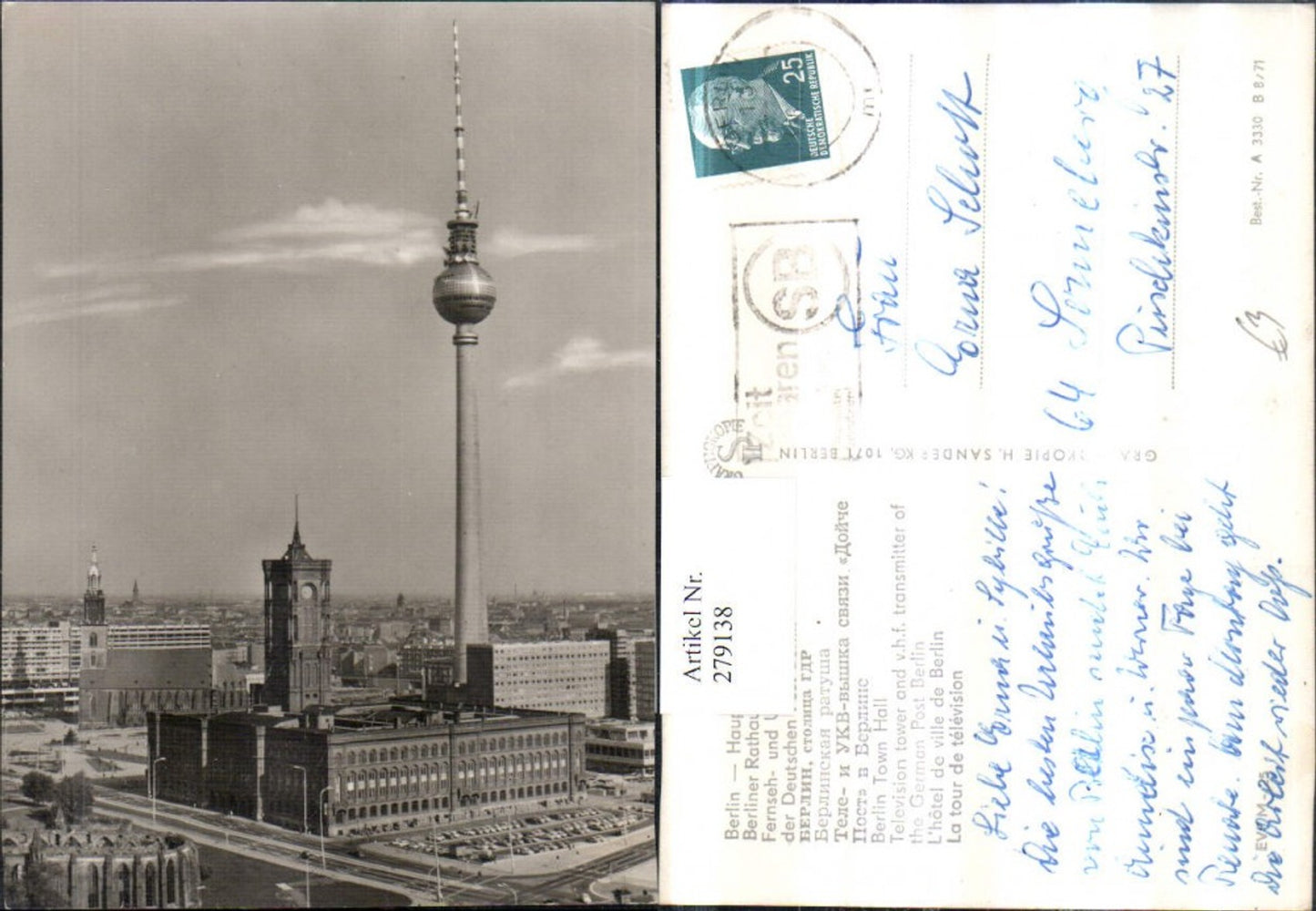 279138,Berlin Berliner Rathaus u. Fernseh- und UKW-Turm