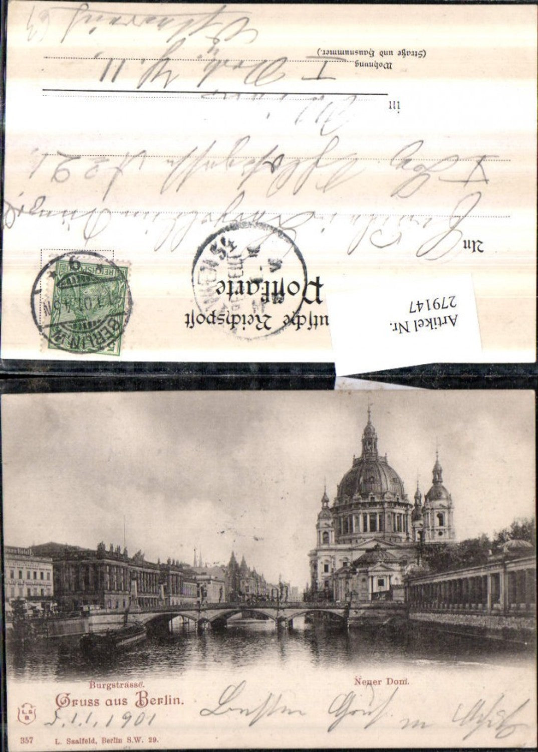 279147,Gruß aus Berlin Burgstraße Dom Kirche Brücke