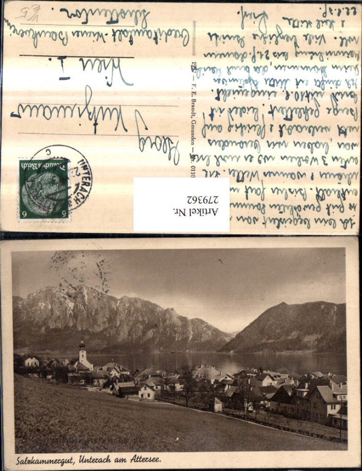 279362,Unterach am Attersee Totale Bergkulisse pub F. E. Brandt 0110