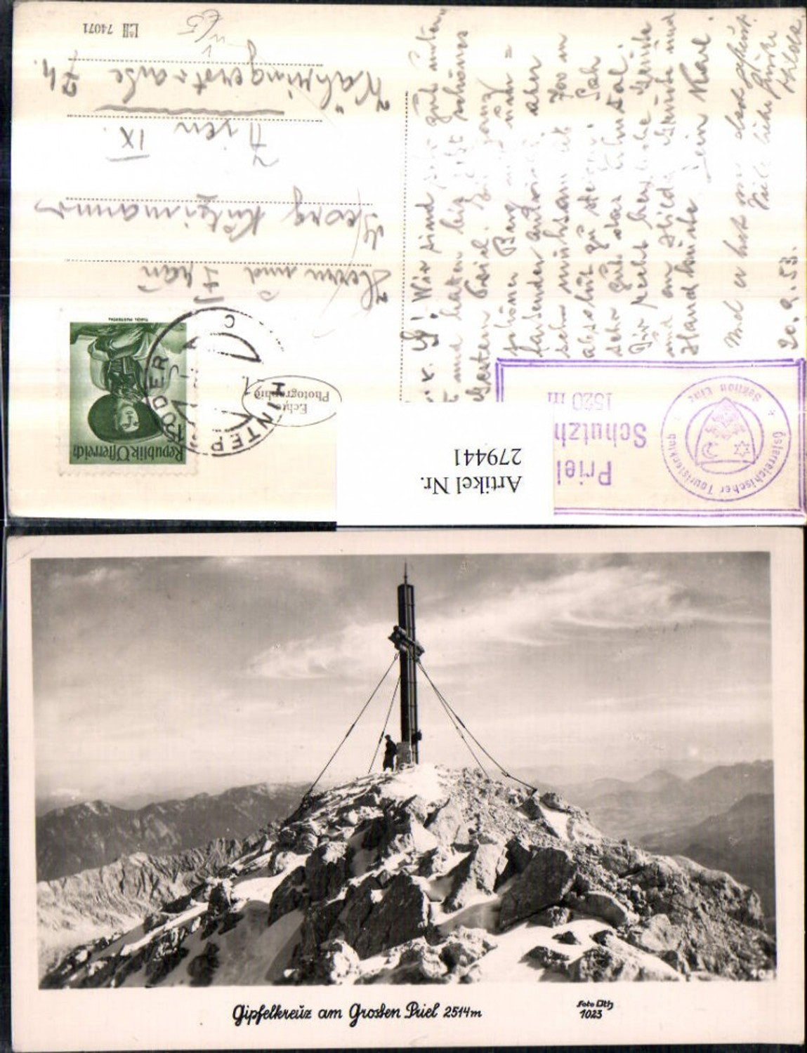 279441,Gipfelkreuz am Großen Priel b. Hinterstoder Bergkulisse pub Foto Oth 1023