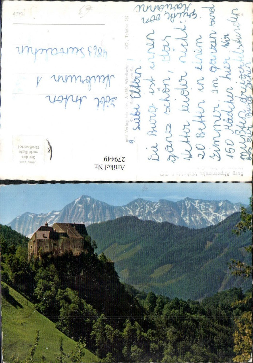 279449,Burg Altpernstein b. Micheldorf m. Toten Gebirge Bergkulisse