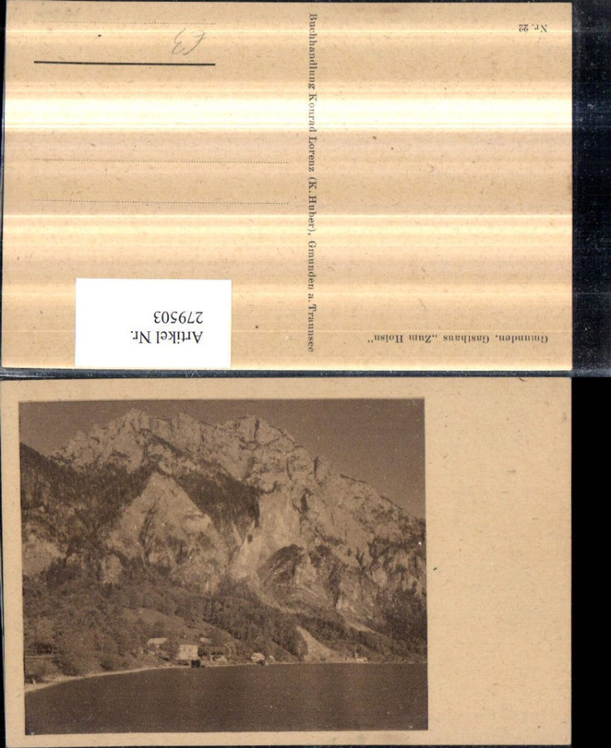 279503,Gmunden Gasthaus zum Hoisn m. Traunstein Bergkulisse