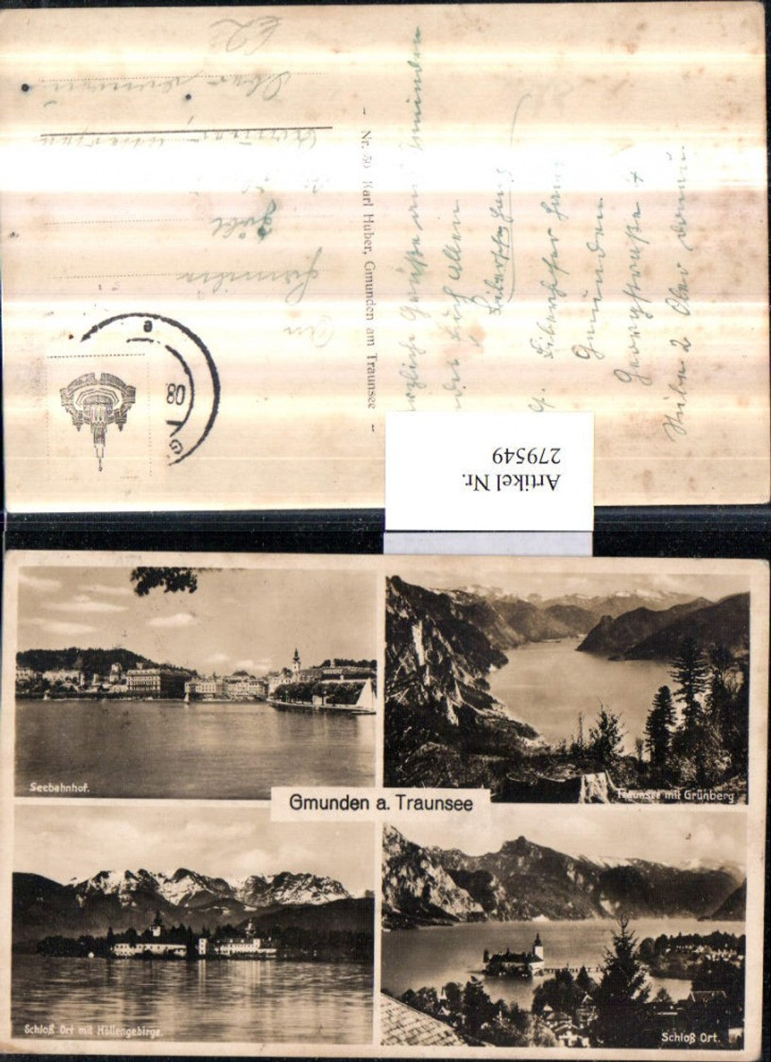 279549,Gmunden am Traunsee Totale Schloss Orth Grünberg Höllengebirge Mehrbildkarte