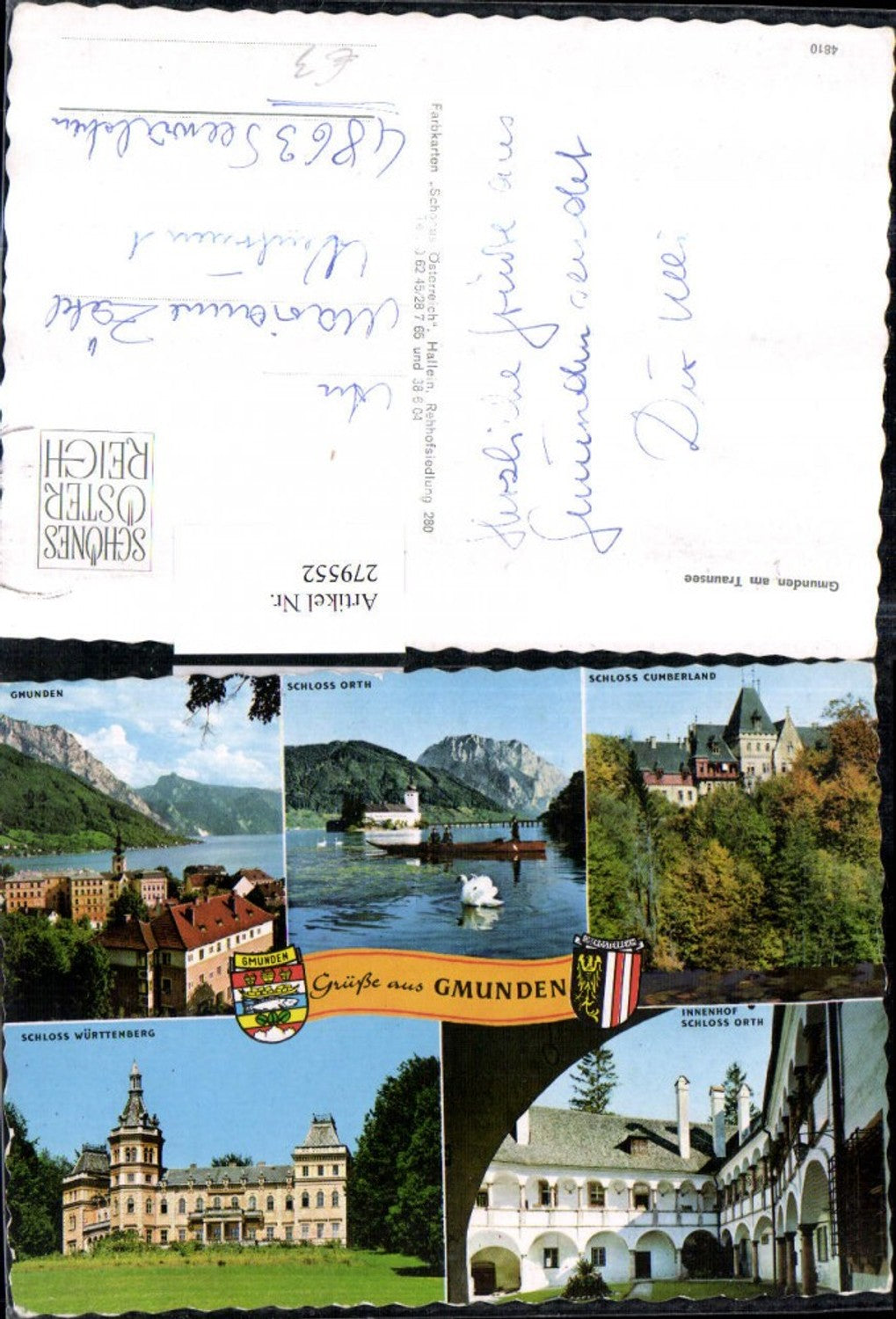 279552,Gmunden Teilansicht Schloss Orth Cumberland u. Württemberg Mehrbildkarte