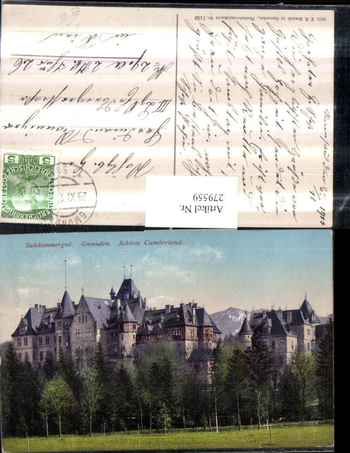 279559,Gmunden Schloss Cumberland pub F. E. Brandt 1159