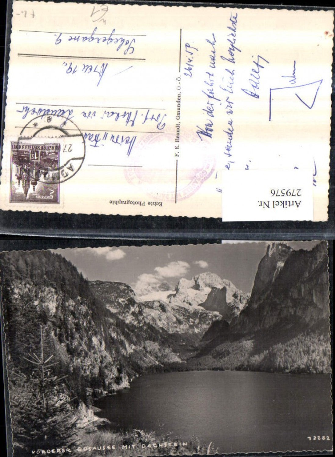 279576,Vorderer Gosausee b. Gosau m. Dachstein Bergkulisse