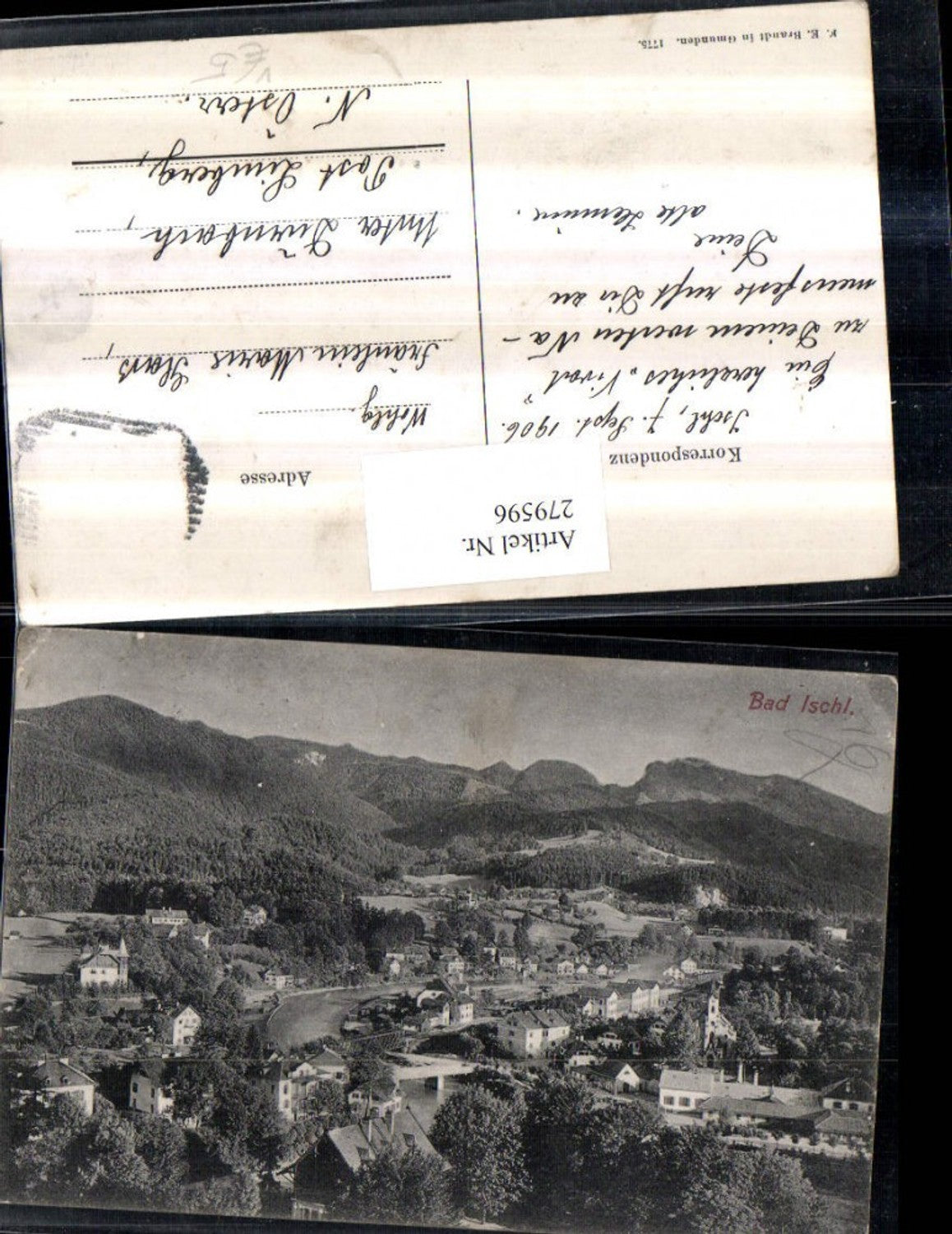 279596,Bad Ischl Totale Bergkulisse pub F. E. Brandt 1775