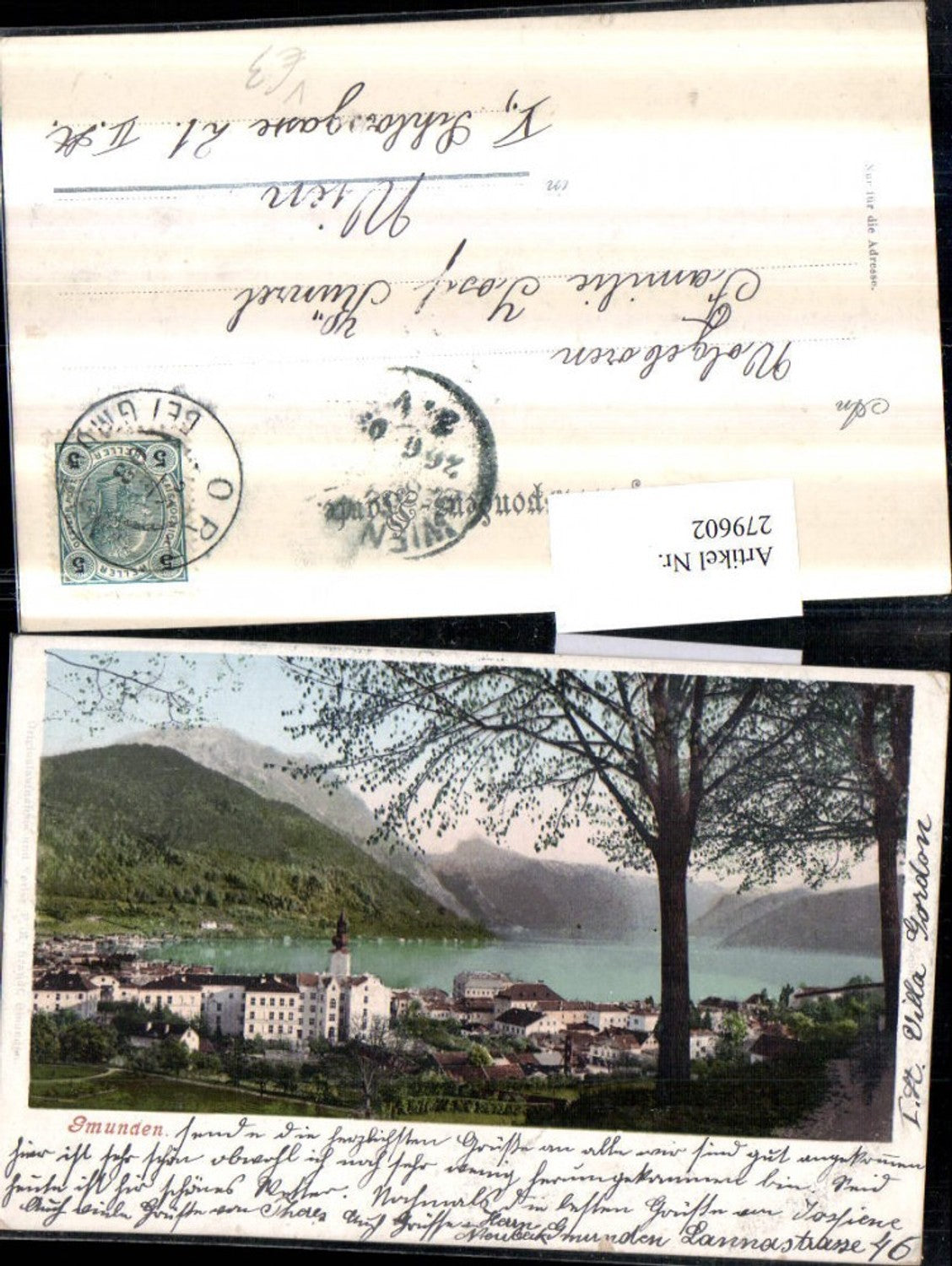 279602,Gmunden Totale Bergkulisse pub F. E. Brandt 426