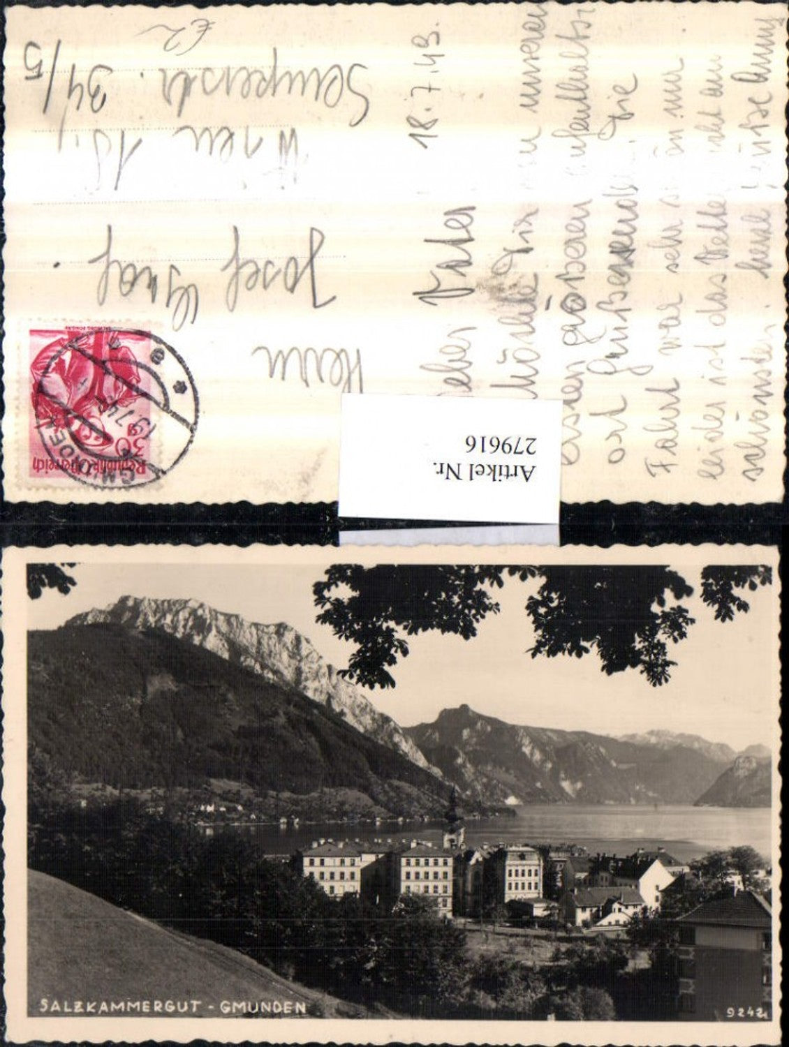 279616,Gmunden Teilansicht Bergkulisse