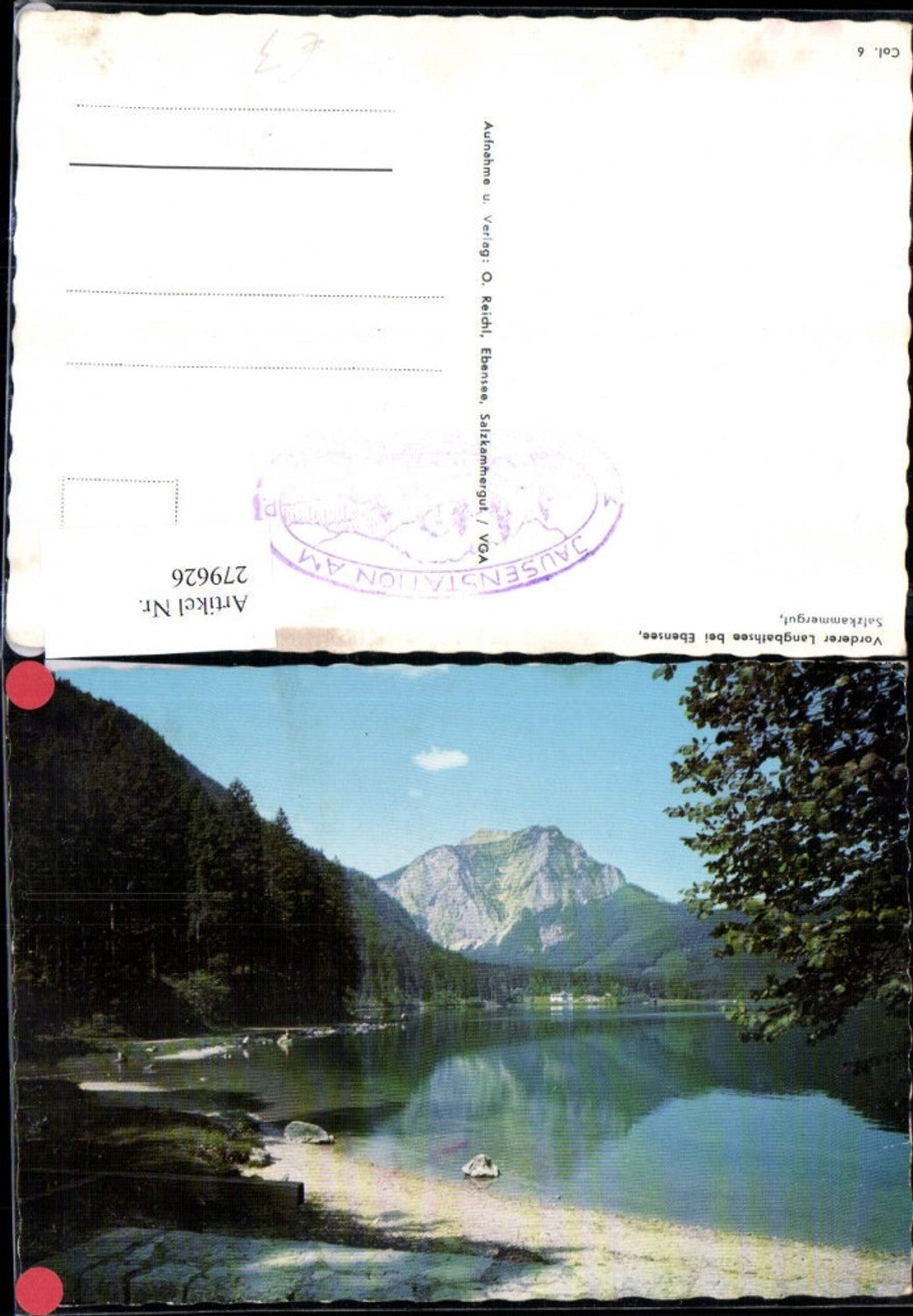 279626,Vordere Langbathsee See b. Ebensee Bergkulisse