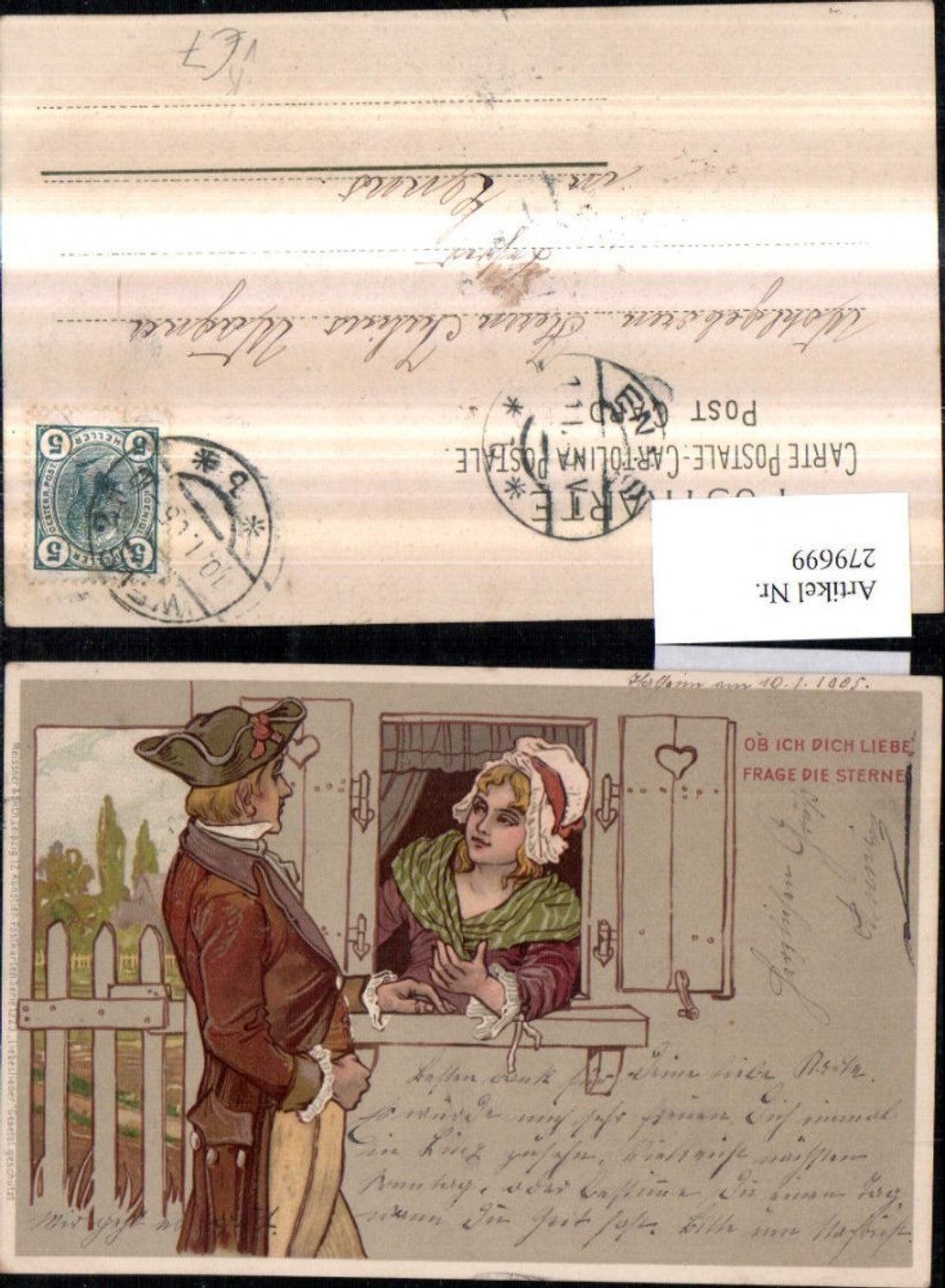 279699,Künstler AK Meissner & Buch 1223 Liebeslieder Ob ich dich Liebe frage die Sterne Liebespaar Liebe