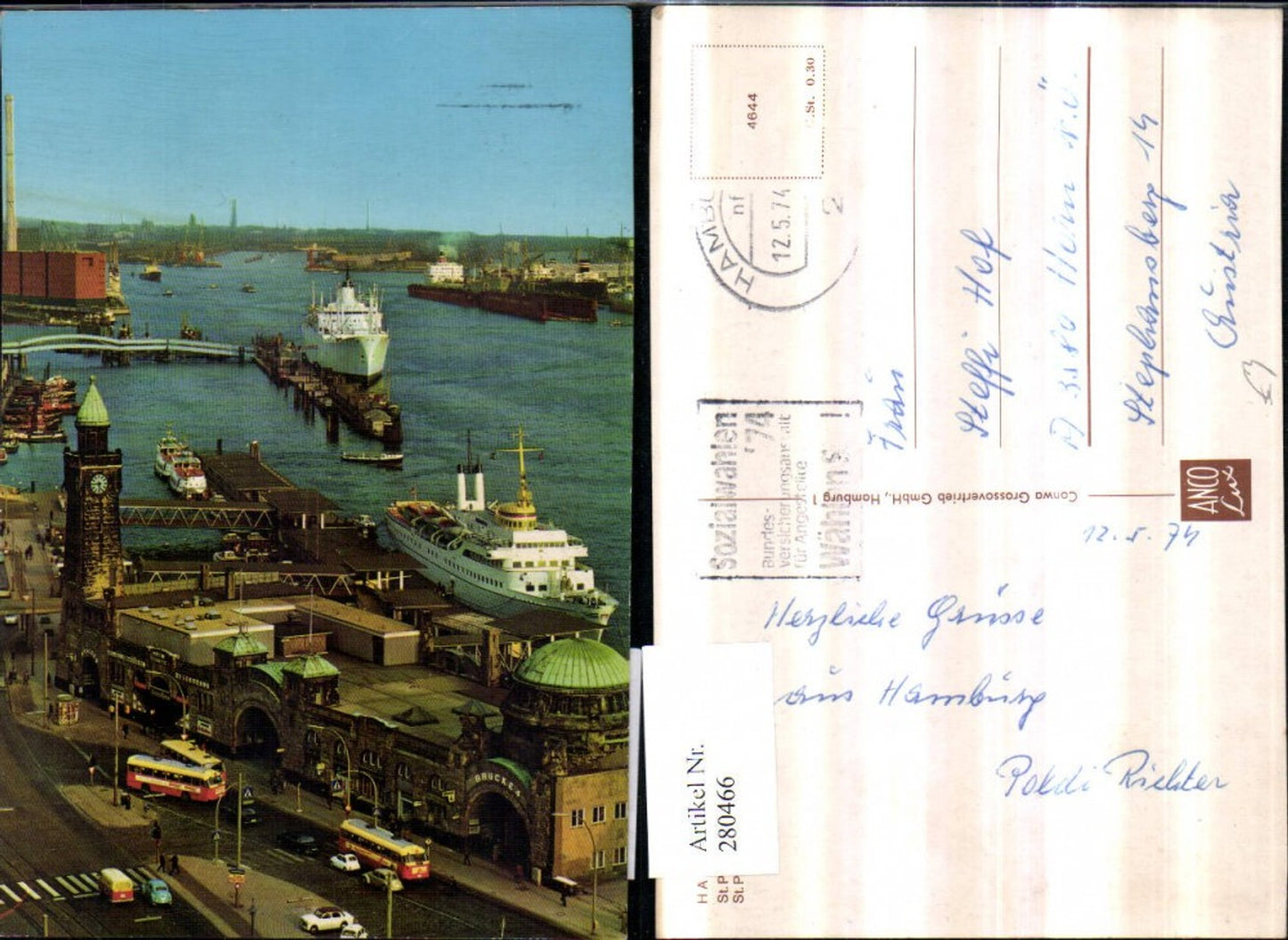 280466,Hamburg St.-Pauli-Landungsbrücke Dampfer Schiffe Boote