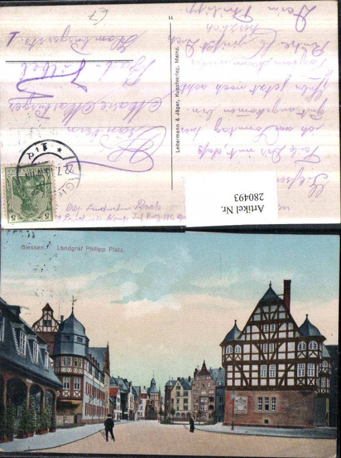 280493,Giessen Gießen Landgraf Philipp Platz Straßenansicht Erker