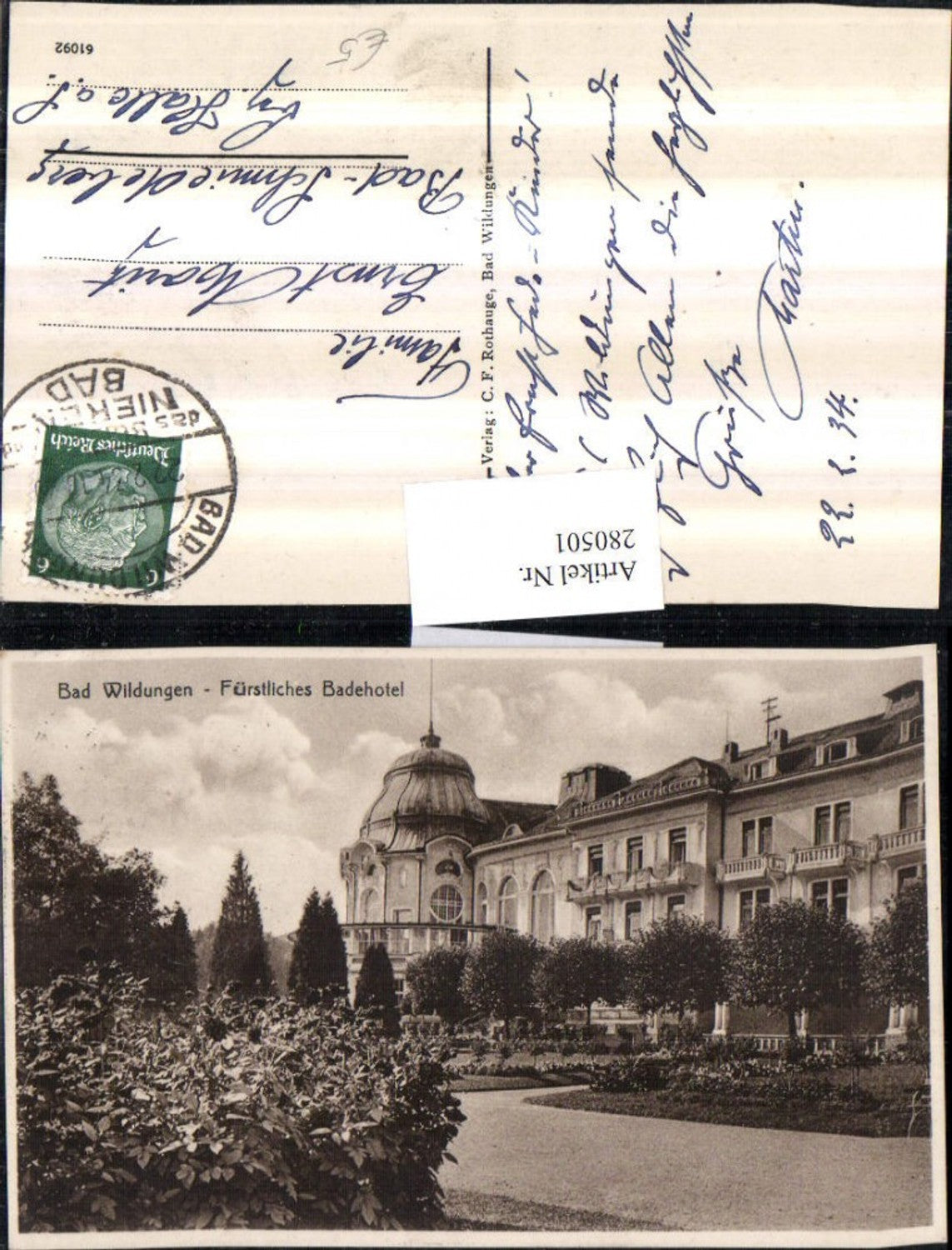 280501,Bad Wildungen Fürstliches Badehotel Gebäude