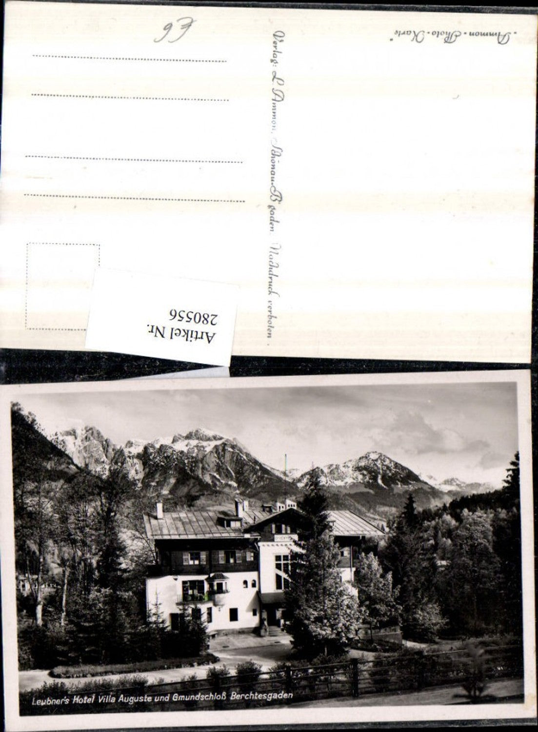 280556,Berchtesgaden Leubners Hotel Villa Auguste und Gmundschloss Bergkulisse