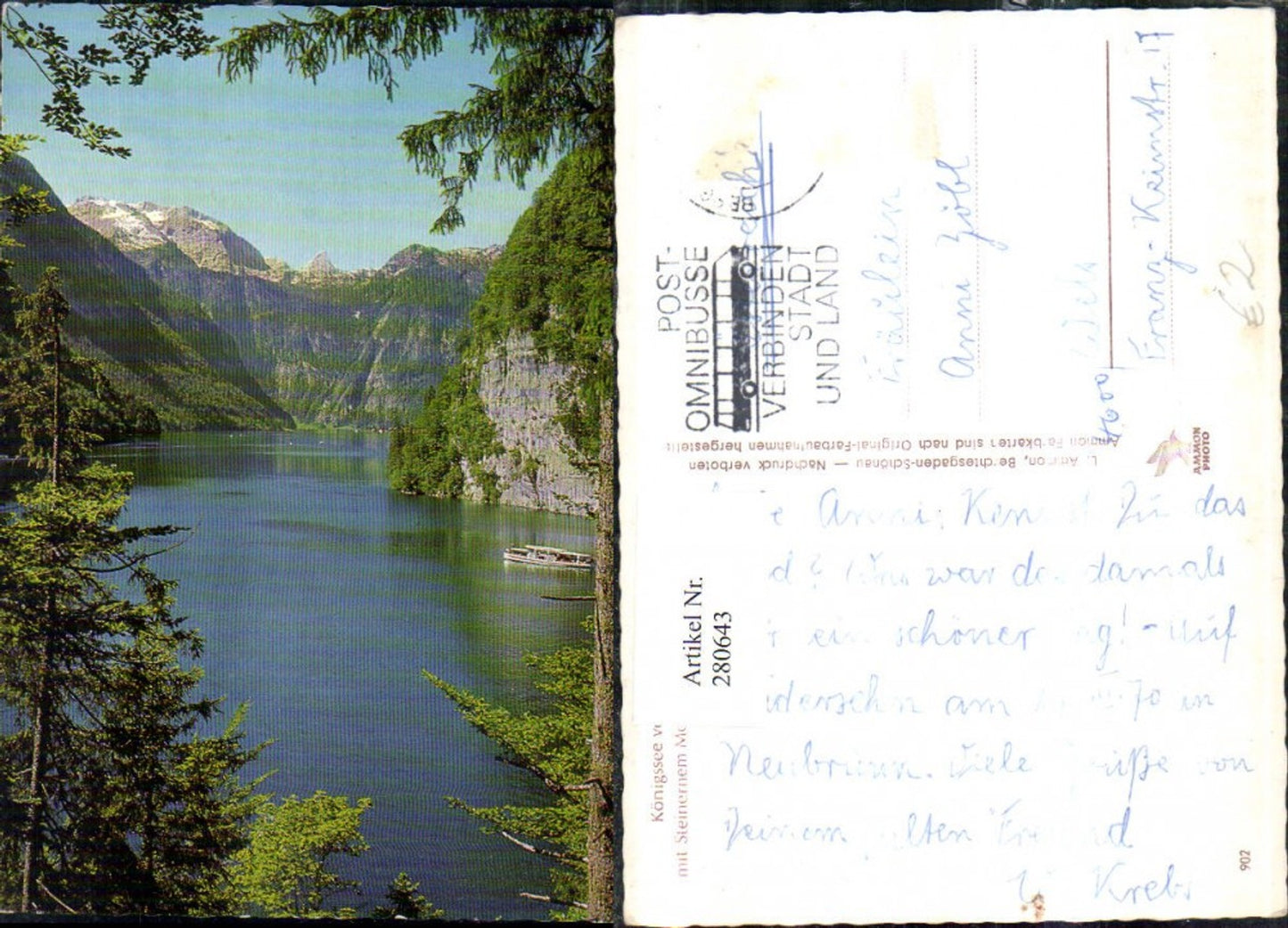 280643,Königssee vom Malerwinkel m. Steinernem Meer u. Schönfeldspitze Bergkulisse