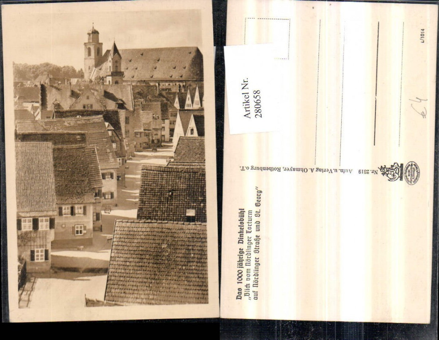 280658,Dinkelsbühl Teilansicht Blick vom Nördlinger Torturm Kirche