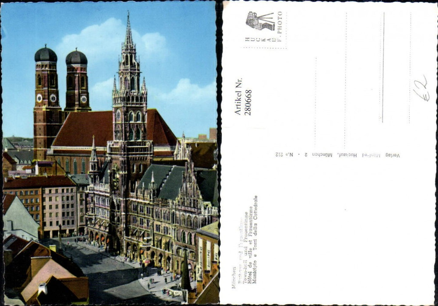 280668,München Rathaus u. Frauentürme Frauenkirche