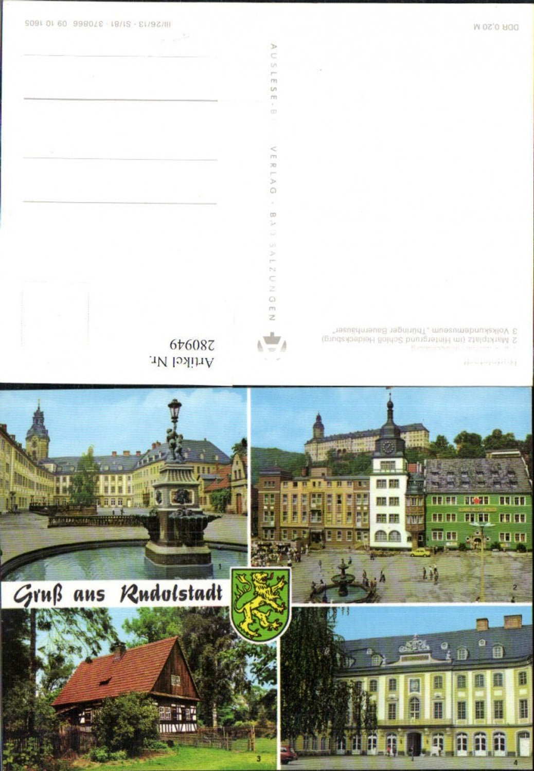 280949, Rudolstadt Heidecksburg Castle Market Square Folklore Museum Fountain Multi-image map