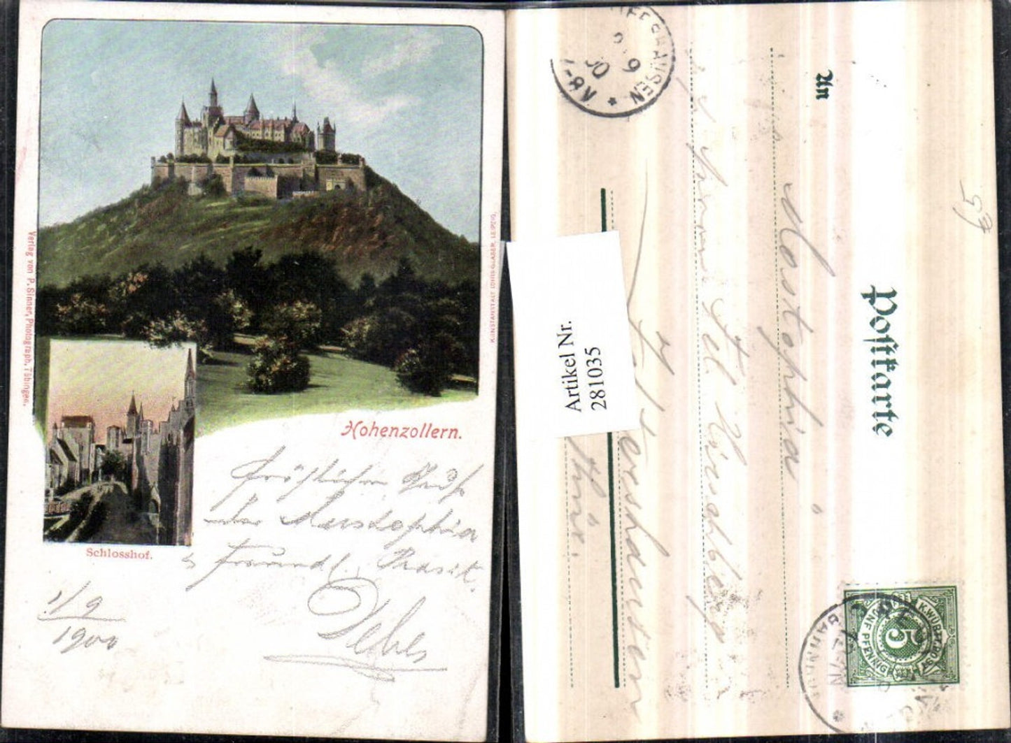 281035,Burg Hohenzollern Schlosshof b. Bisingen Hechingen Mehrbildkarte