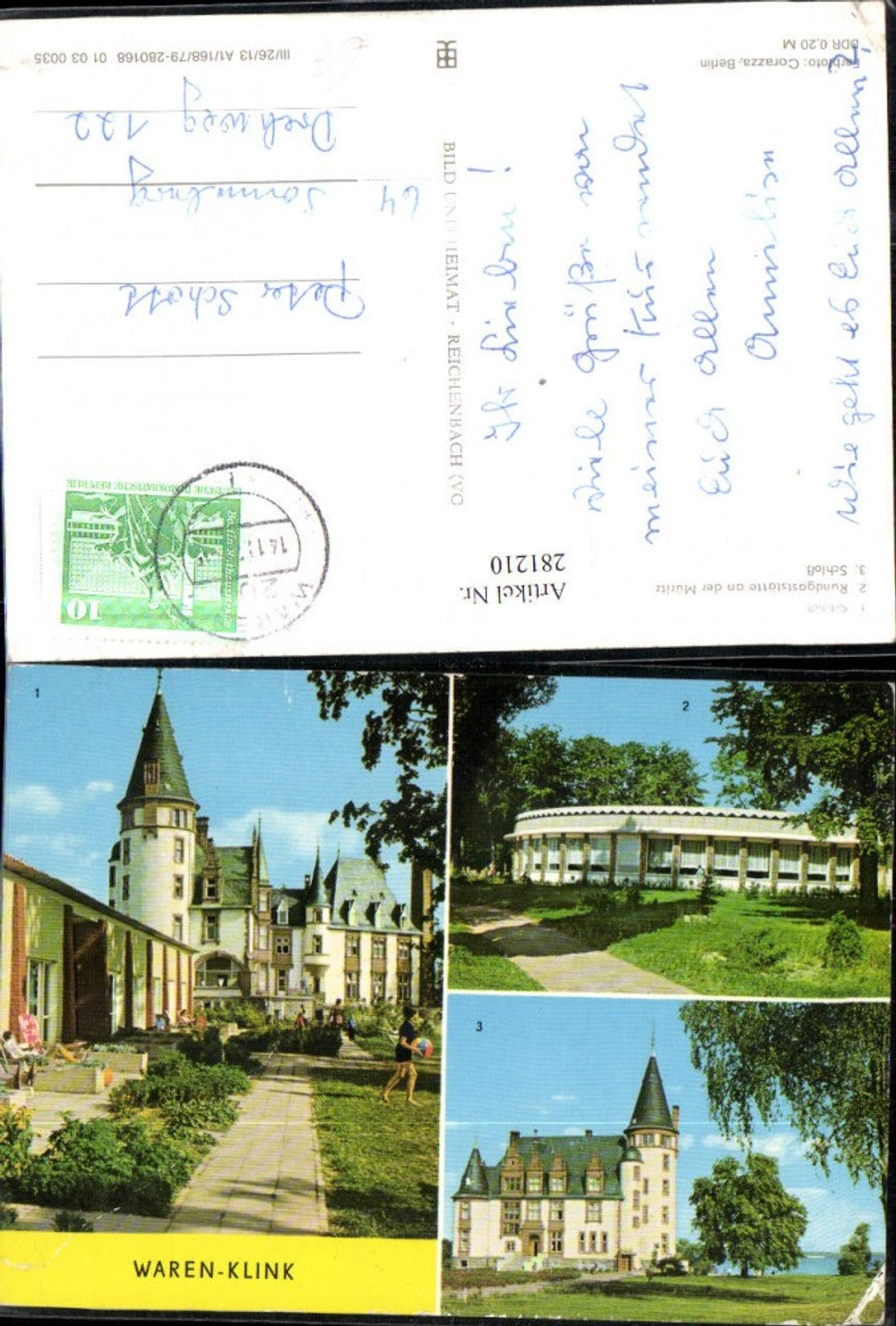281210,Waren Klink Schloss Rundgaststätte an d. Müritz Mehrbildkarte