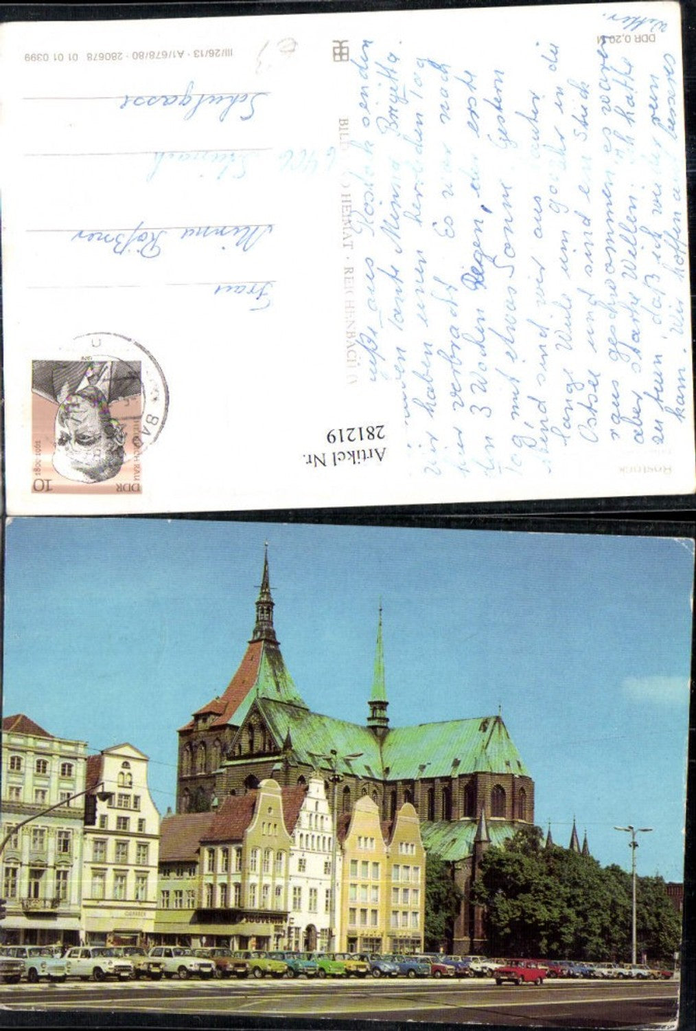 281219,Rostock Ernst-Thälmann-Platz Kirche Geschäfte